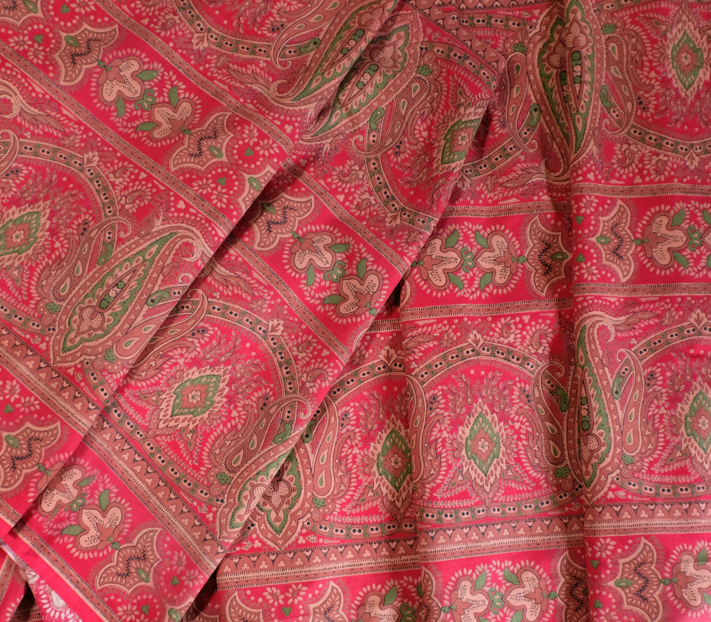 Antique French Printed Fabric Indienne Design