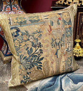 Bespoke Pillow 17th Century Flemish Tapestry