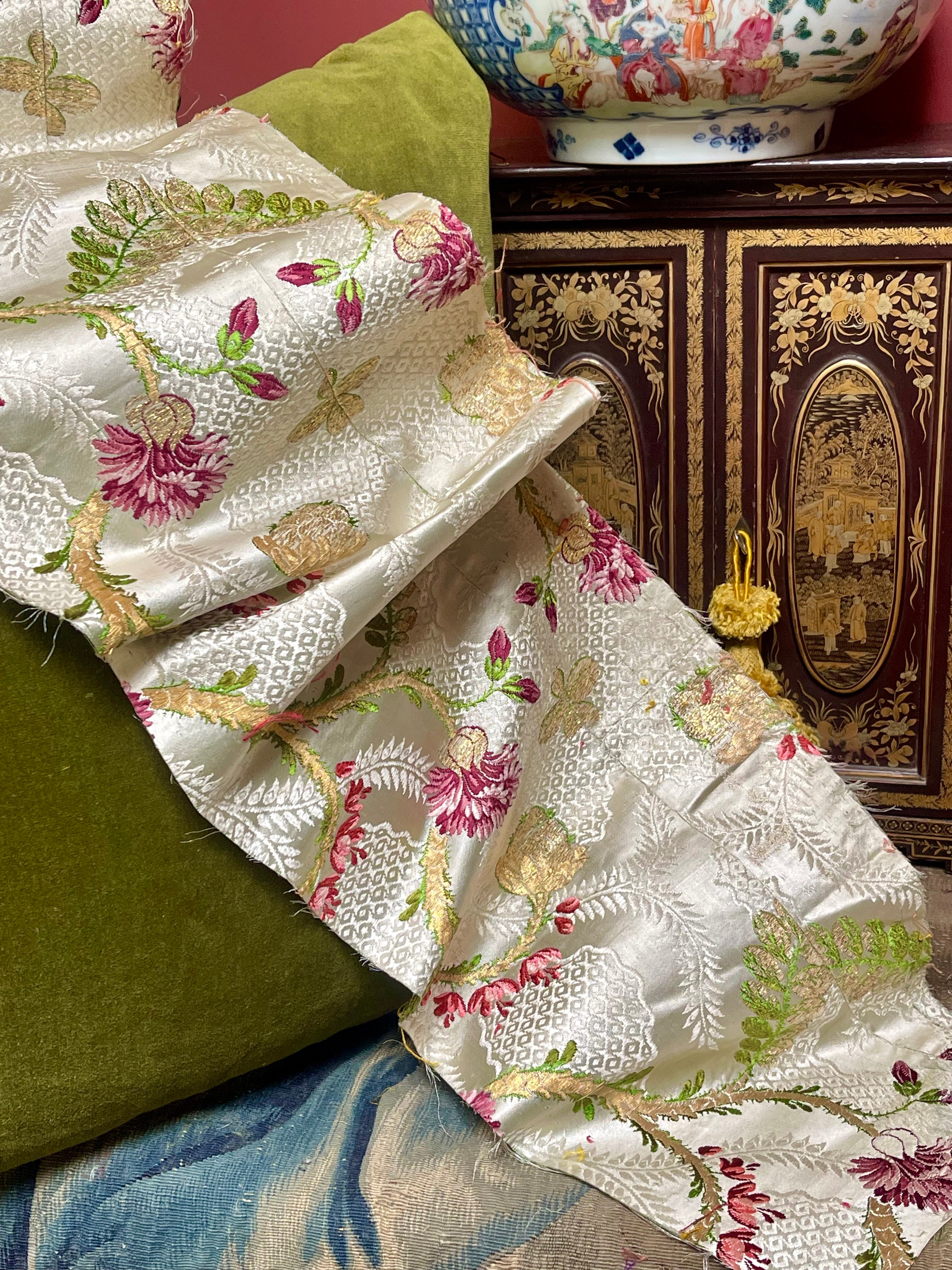 RESERVED FOR M  18th Century Silk Brocade Costume Panel