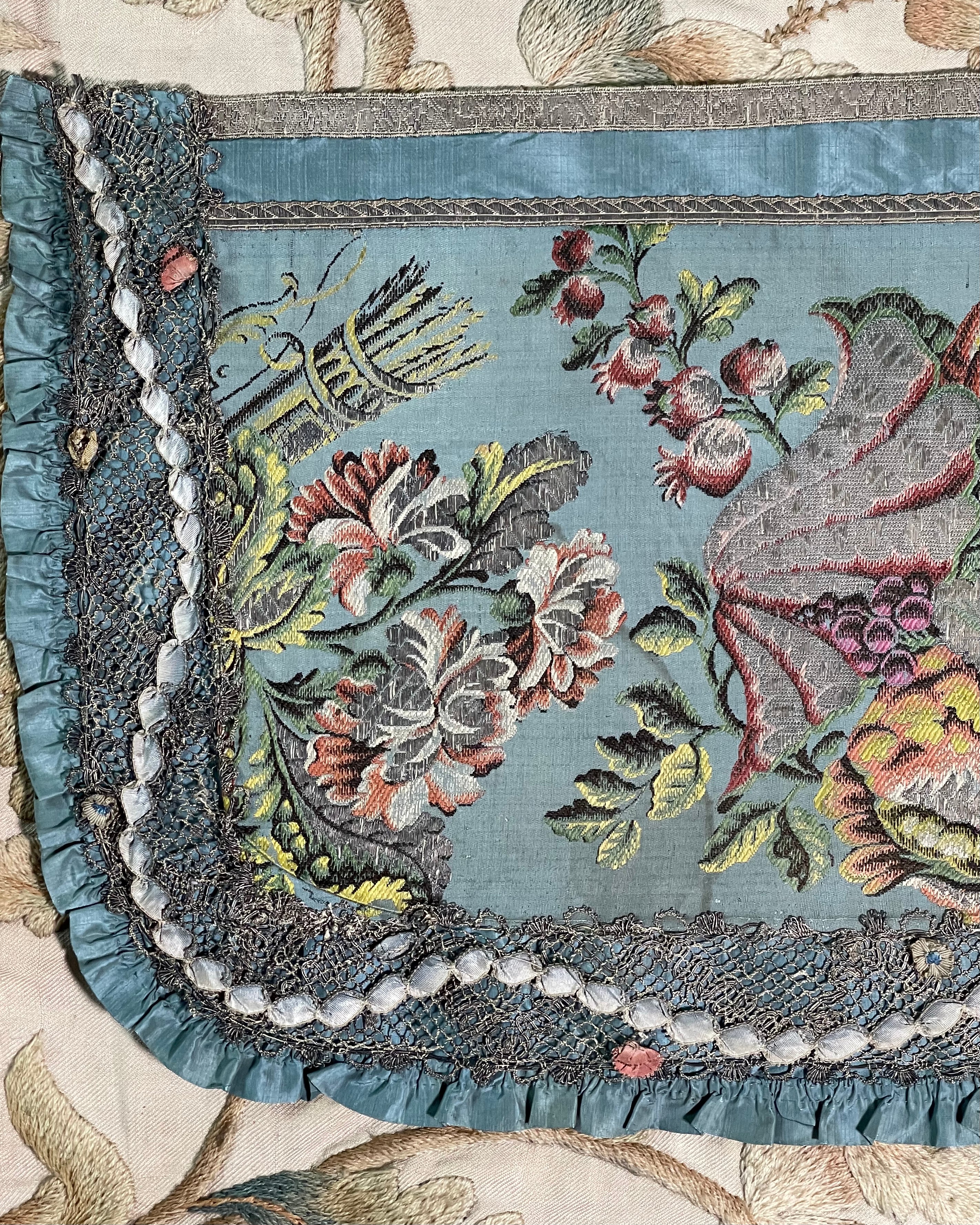 18th Century French Lyon Silk Lambrequin