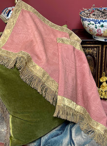 Antique Pink Moire Silk Valance Pelmet