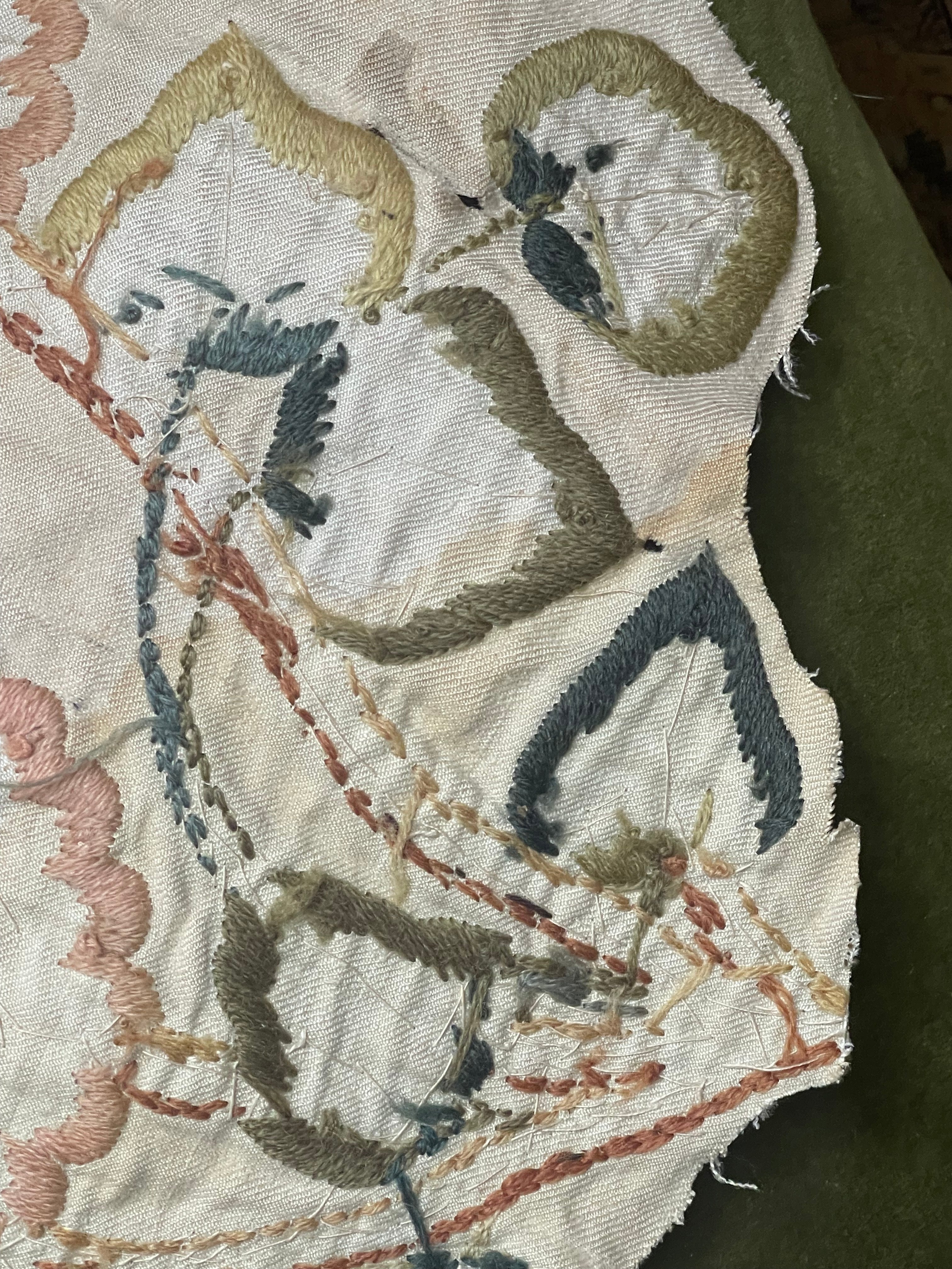 17th Century English Crewelwork Panel