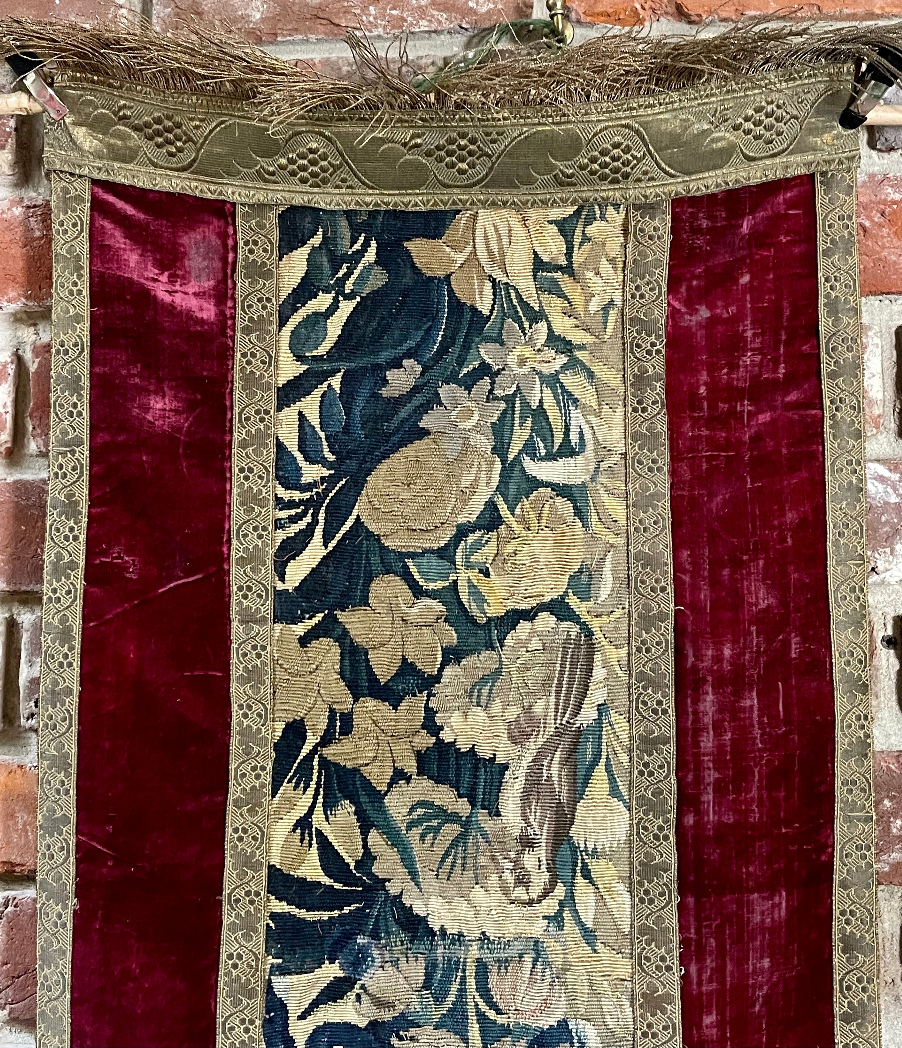 17th Century Velvet Aubusson Tapestry Cover