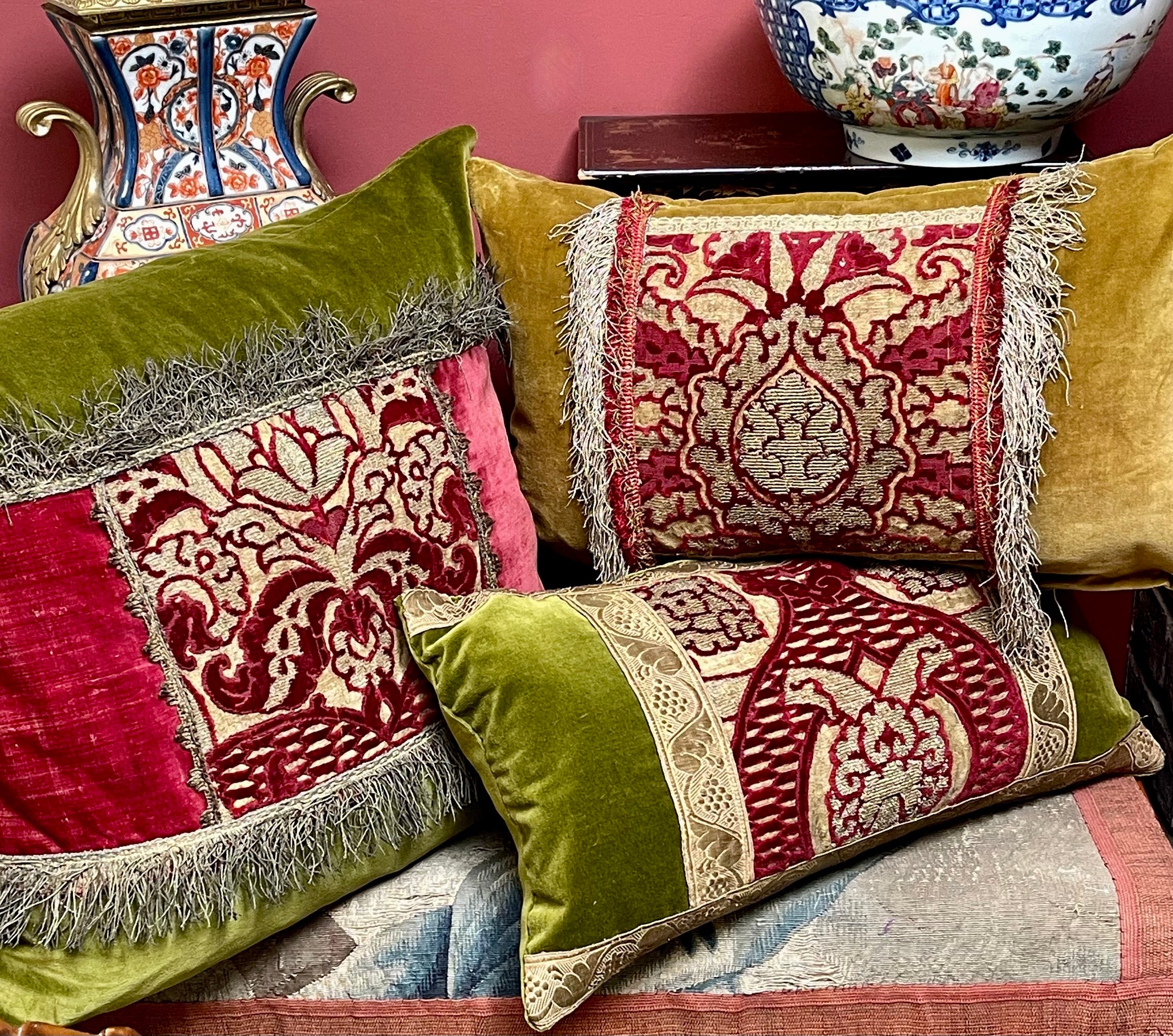 Antique Pillow 16th Century Venetian Pomegranate Panel