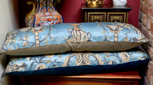 18th Century Ottoman Embroidery Bolster Pillows PAIR