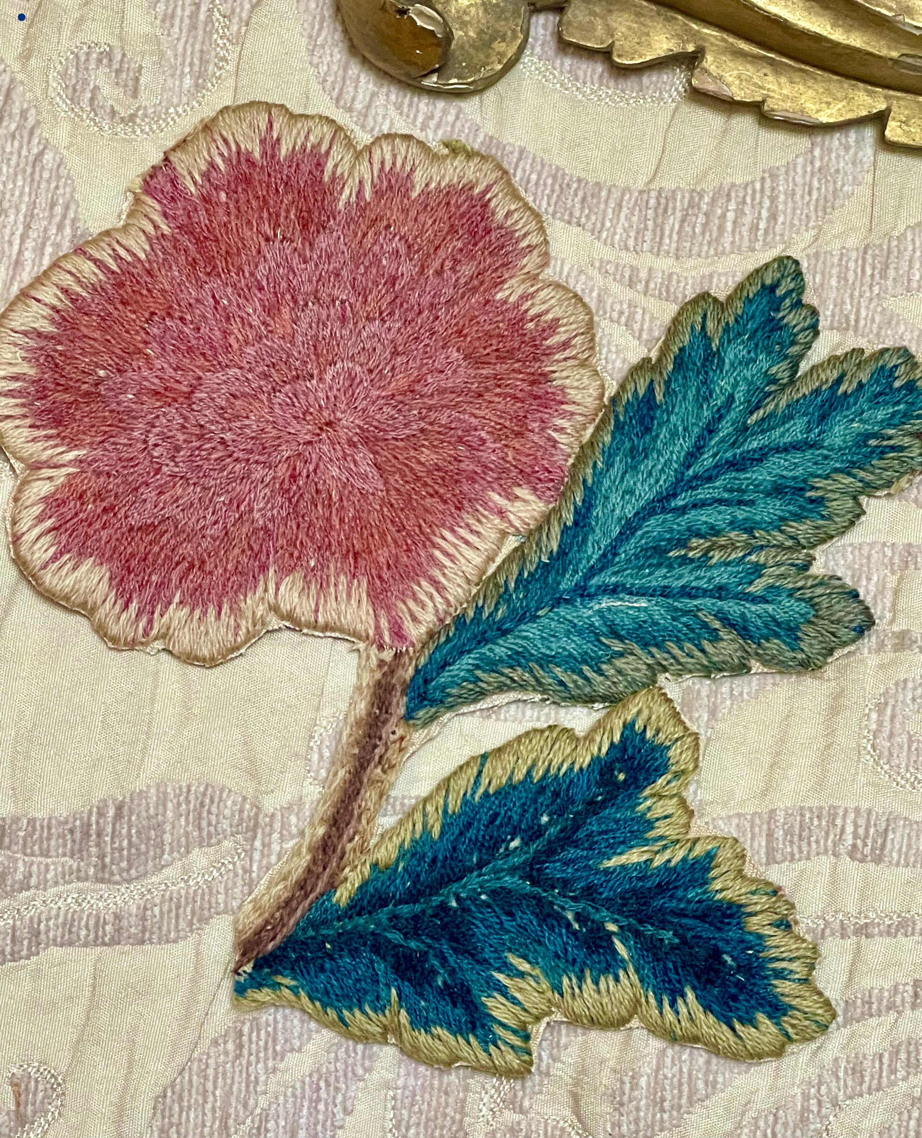 17th Century Crewelwork Applique