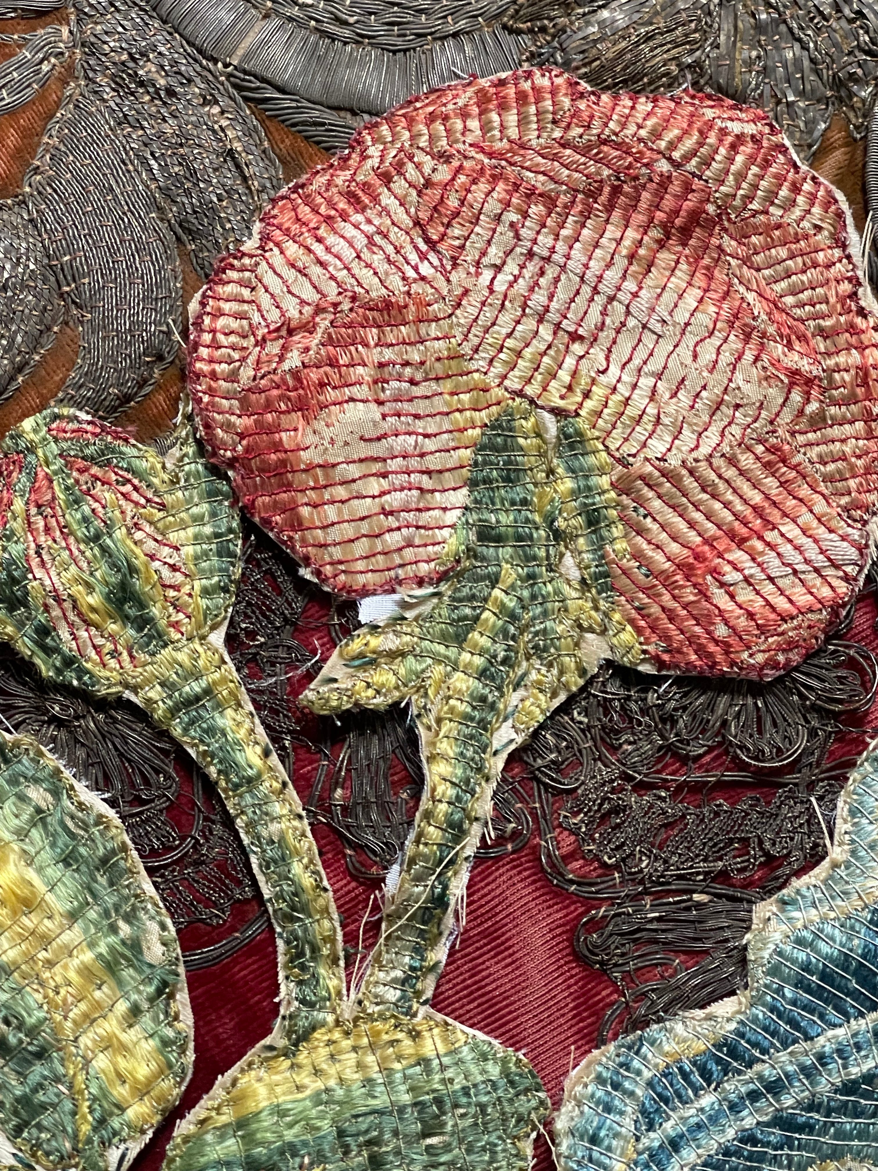 18th Century Embroidered Floral Slip