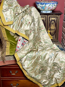 18th Century Lyon Silk Brocade Valance