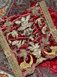 17th Century Embroidery Silk Velvet