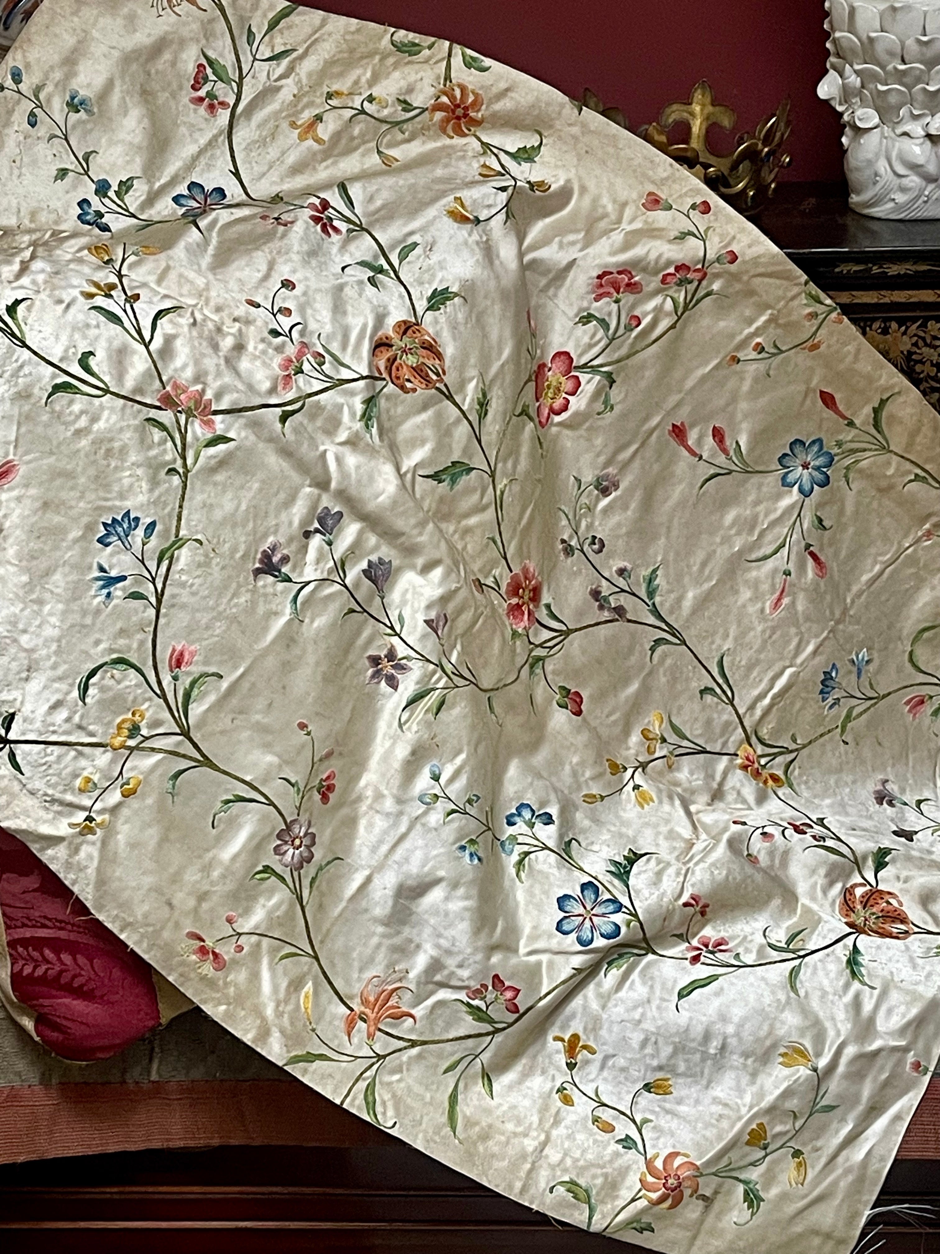 18th Century Embroidered Silk