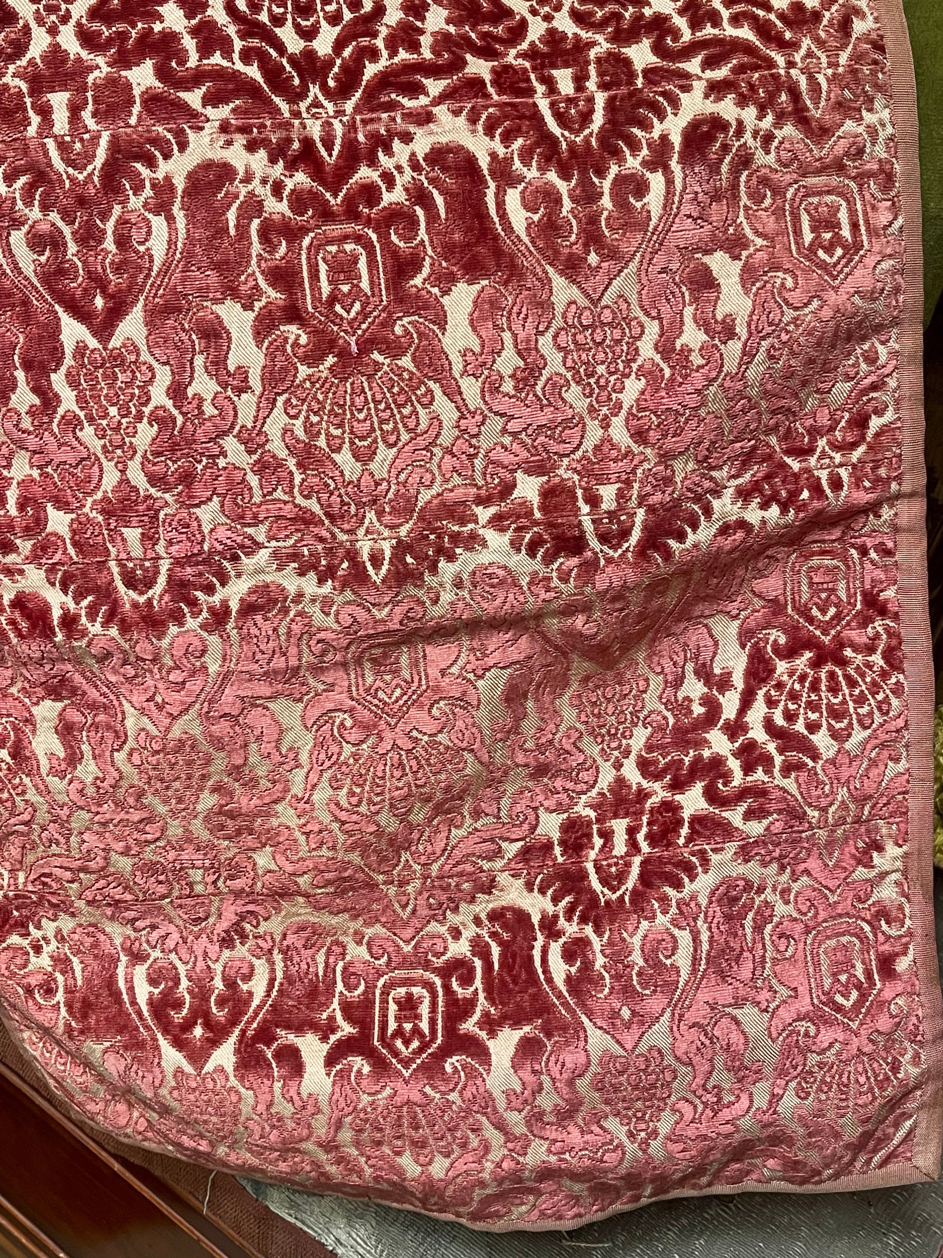 Venetian Silk Velvet Panel  Lions Cherubs Crown