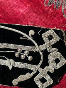 Antique Silver Metallic Embroidered Panel