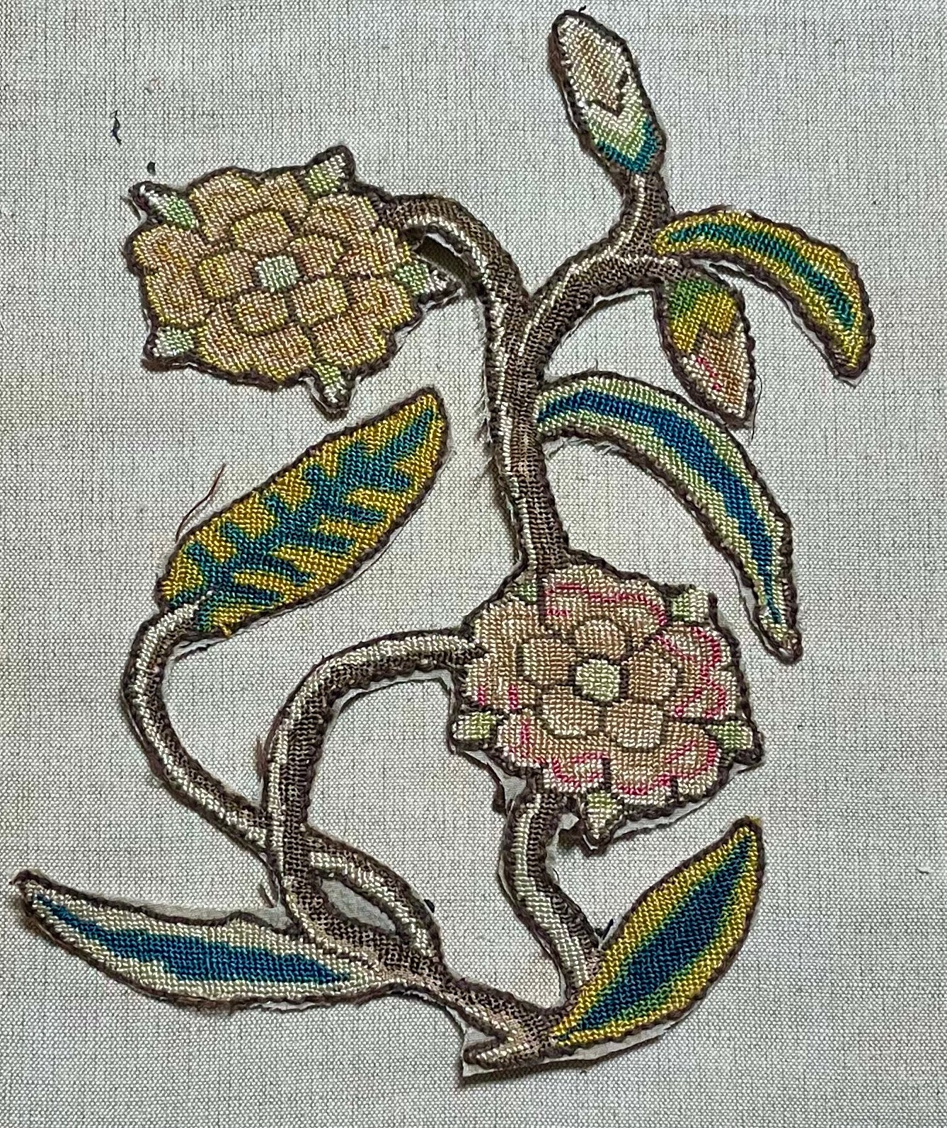 Antique Crewelwork 17th Century Needlework