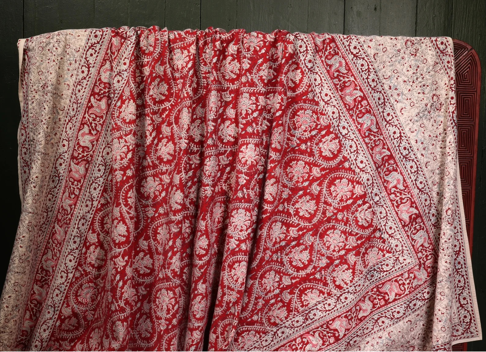 Antique Kalamkari Indo Persian Block Printed Textile