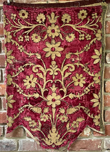 Renaissance Velvet Panel Circa 1600