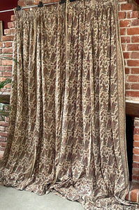 Antique Indo Persian Block Printed Kalamkari Curtains Panels