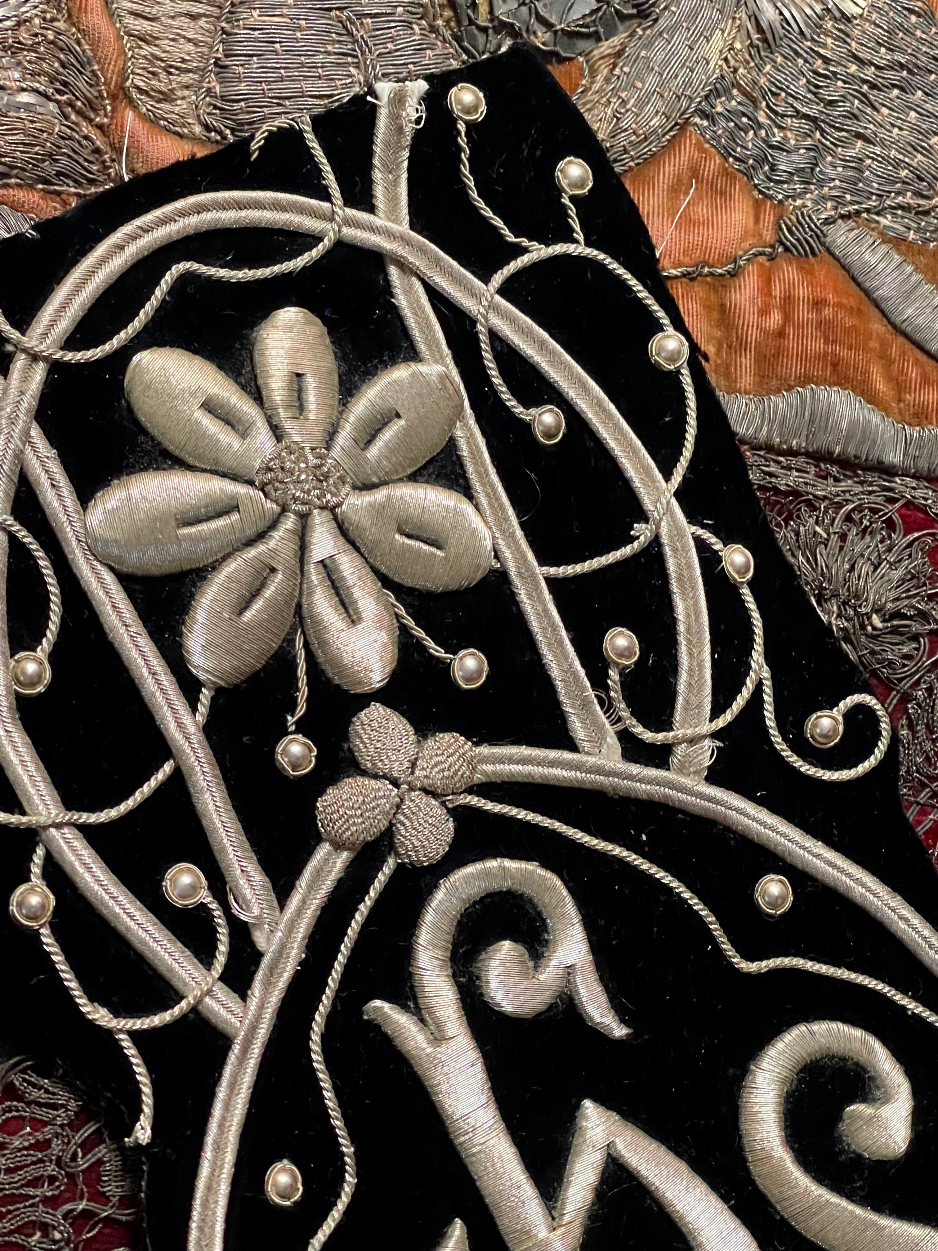 Antique Metallic Embroidery Applique