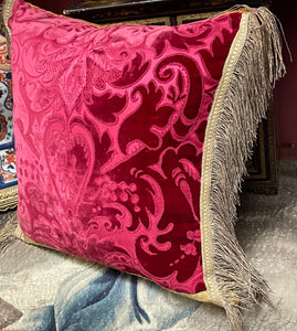 Antique Venetian Silk Velvet Cushion