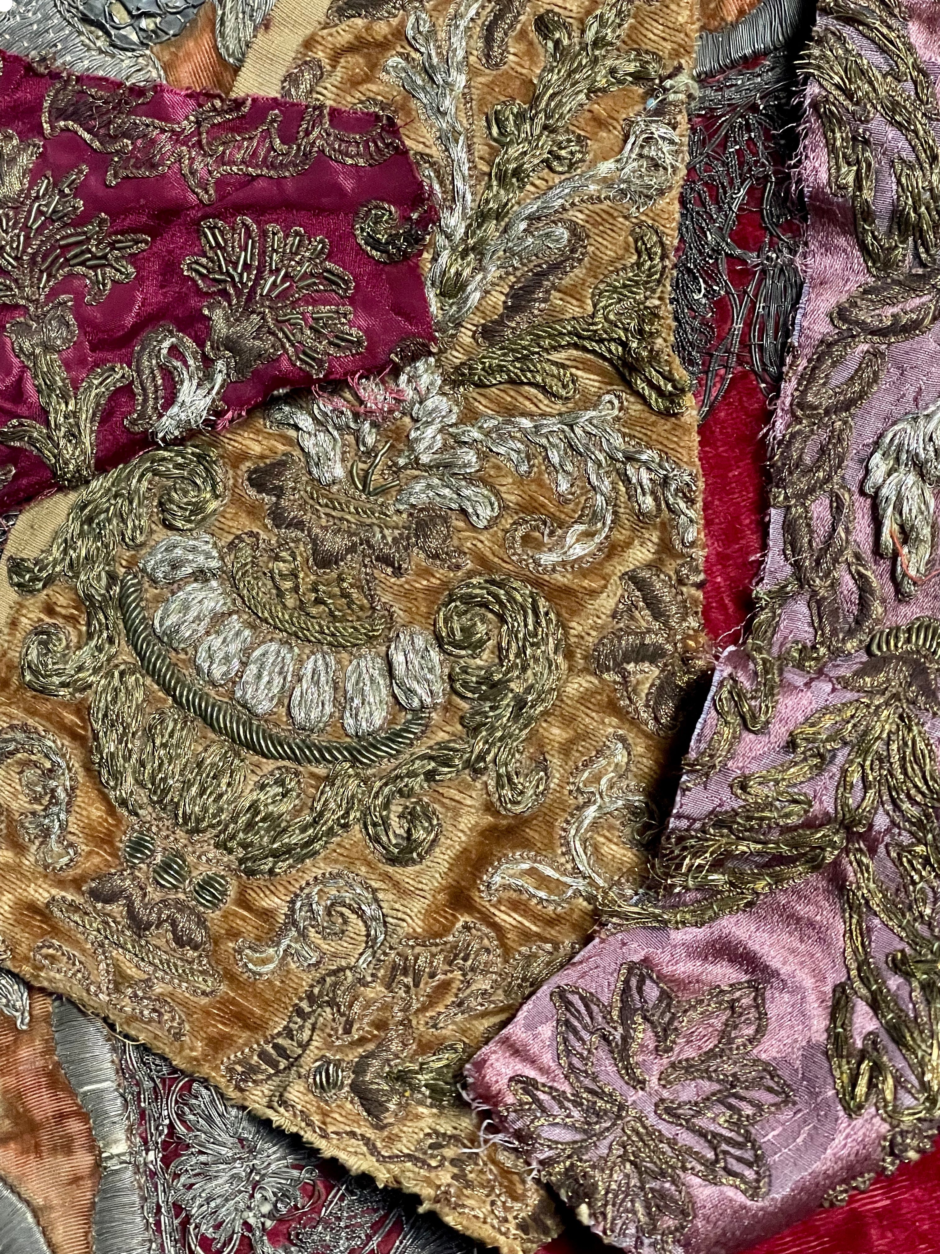 Antique Embroidery Gold Silver Metallic Project Panels