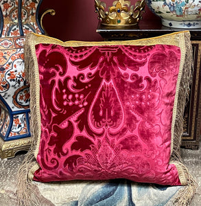 Antique Venetian Silk Velvet Cushion