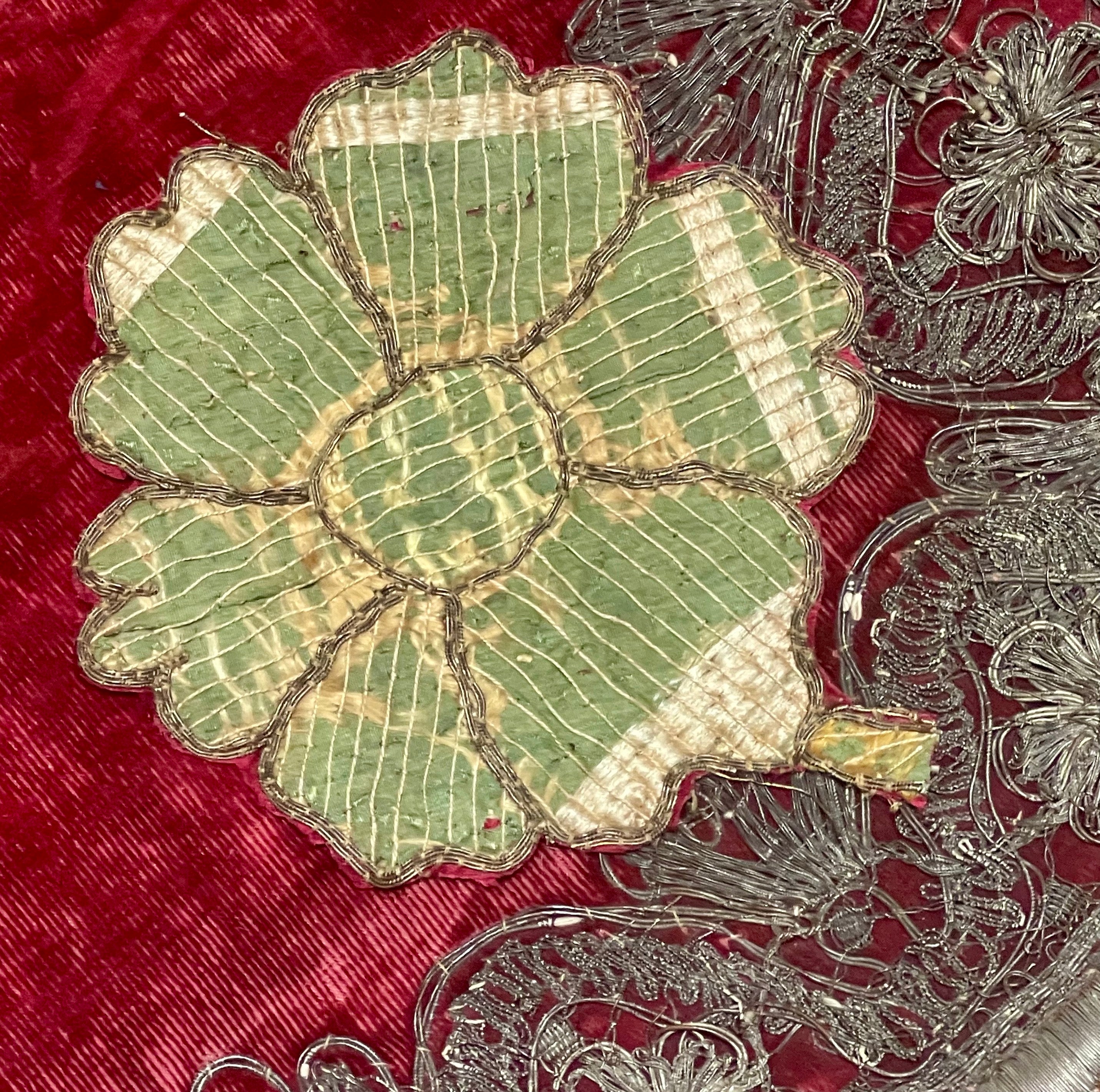 Needlework Flower 17th Century Silk Floss