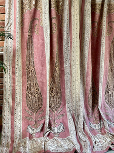 Vintage Printed Linen Curtians By Robert Kime Ashoka Design