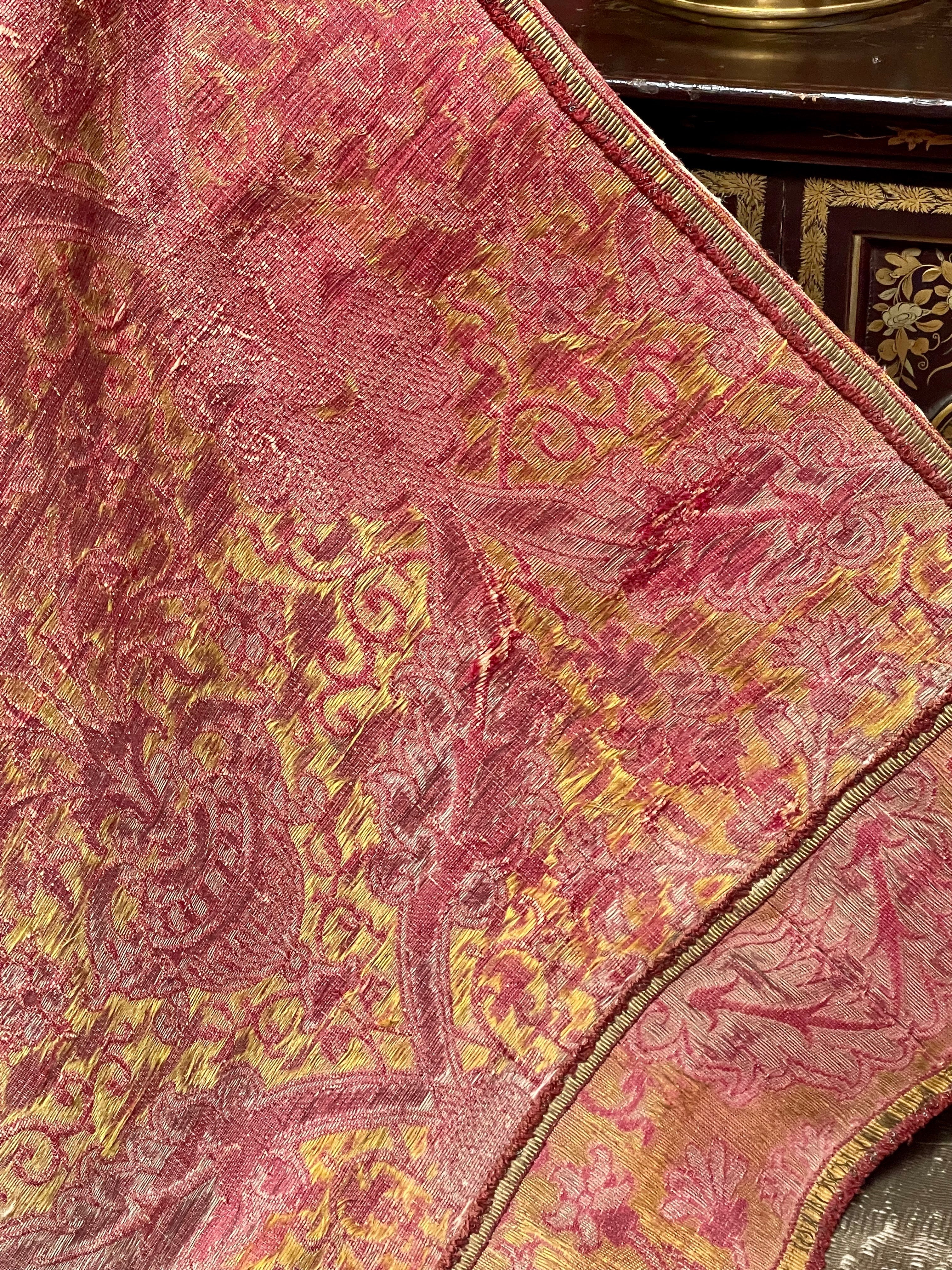 16th Century Silk Lampas Panel