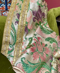 18th Century French Silk Brocade Chasuble Panel