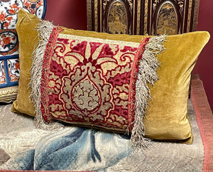 Antique Pillow 16th Century Venetian Pomegranate Panel