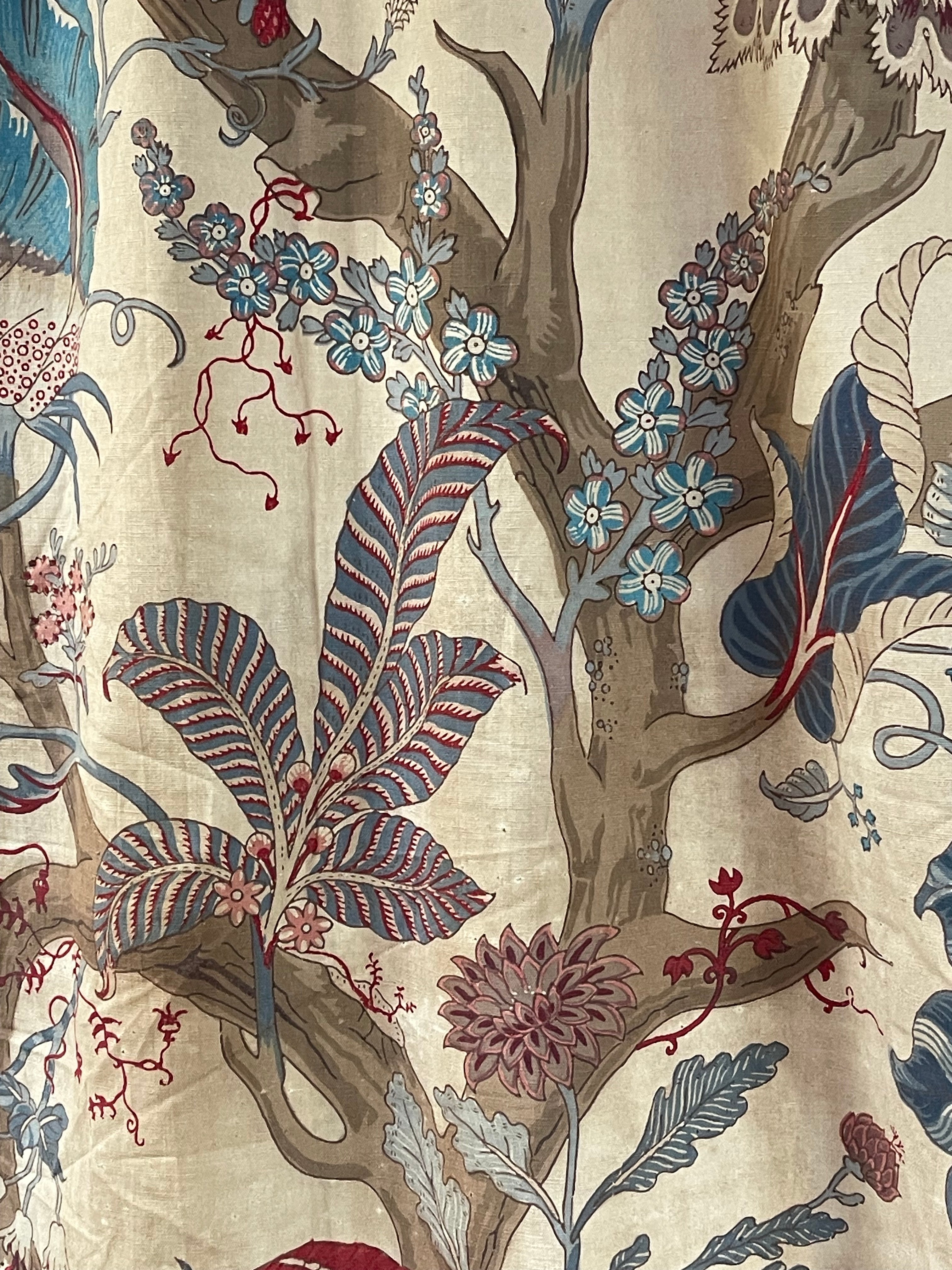 RESERVED For Z    Antique Printed Linen Tree of Life Chateau Palampore Panels