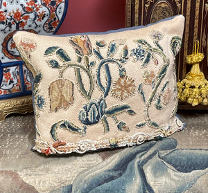 18th Century Crewelwork Cushions PAIR
