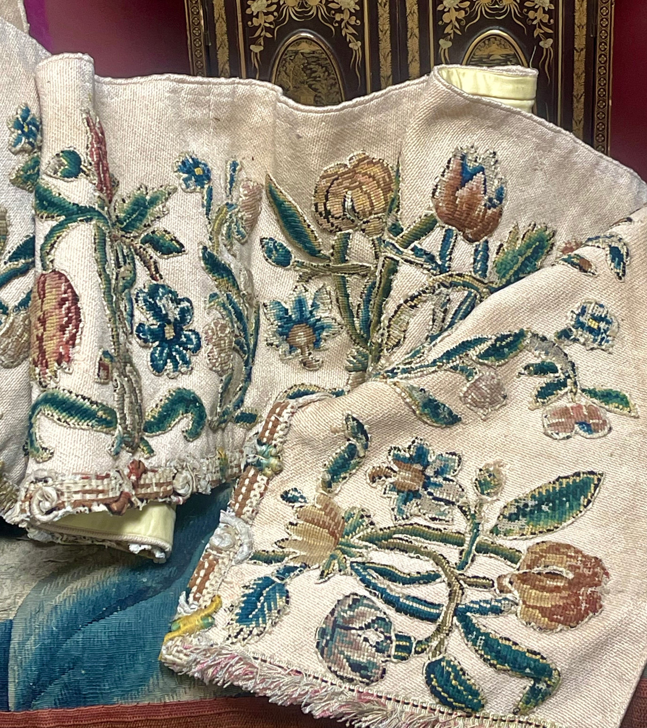 18th Century English Crewelwork Valance