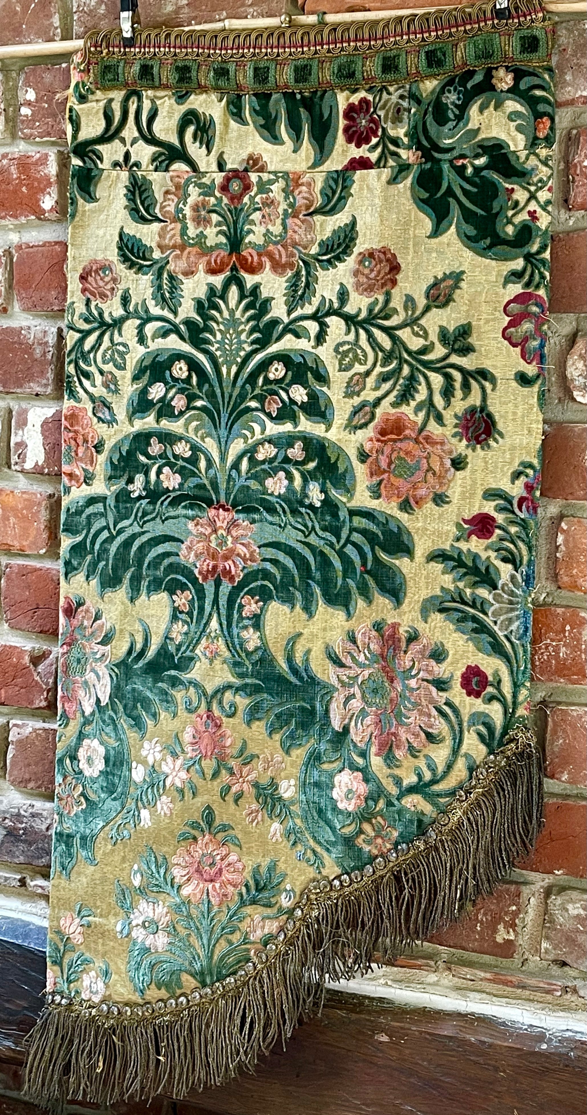 Antique Genoa Velvet Panel Jardiniere Deign
