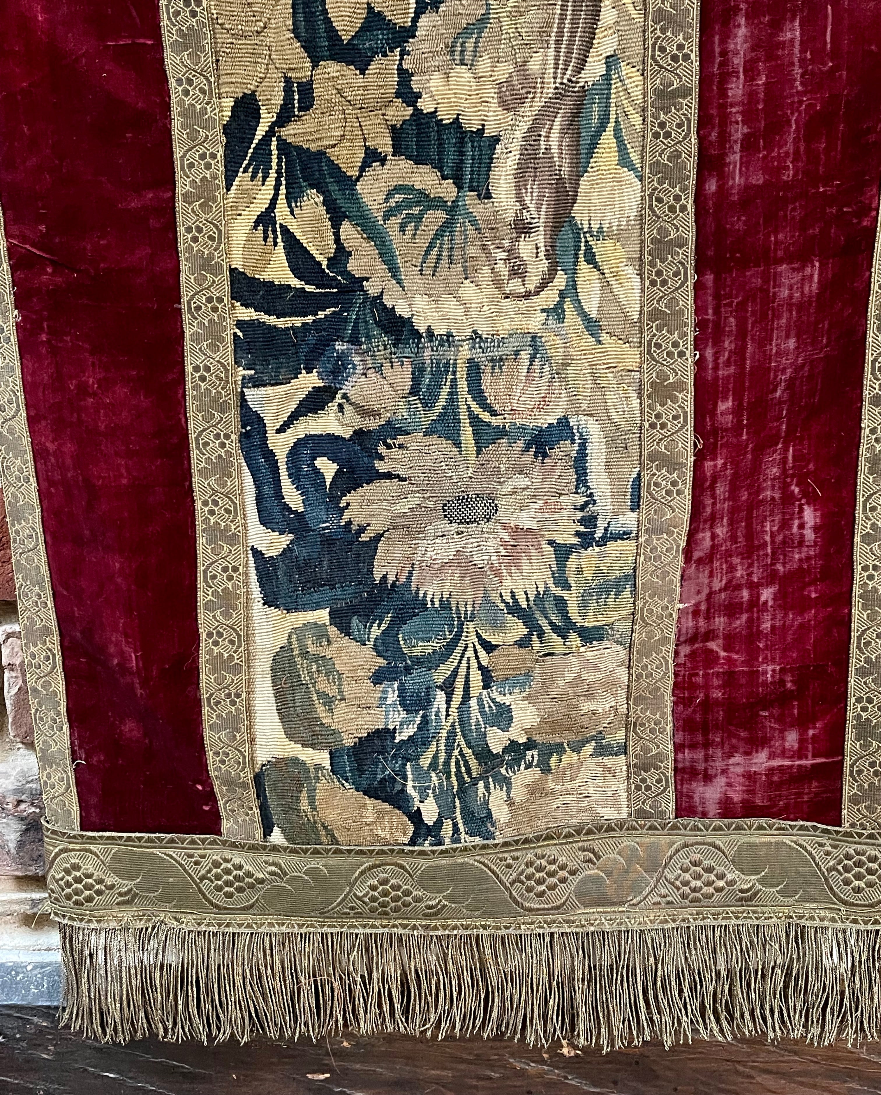 17th Century Velvet Aubusson Tapestry Cover