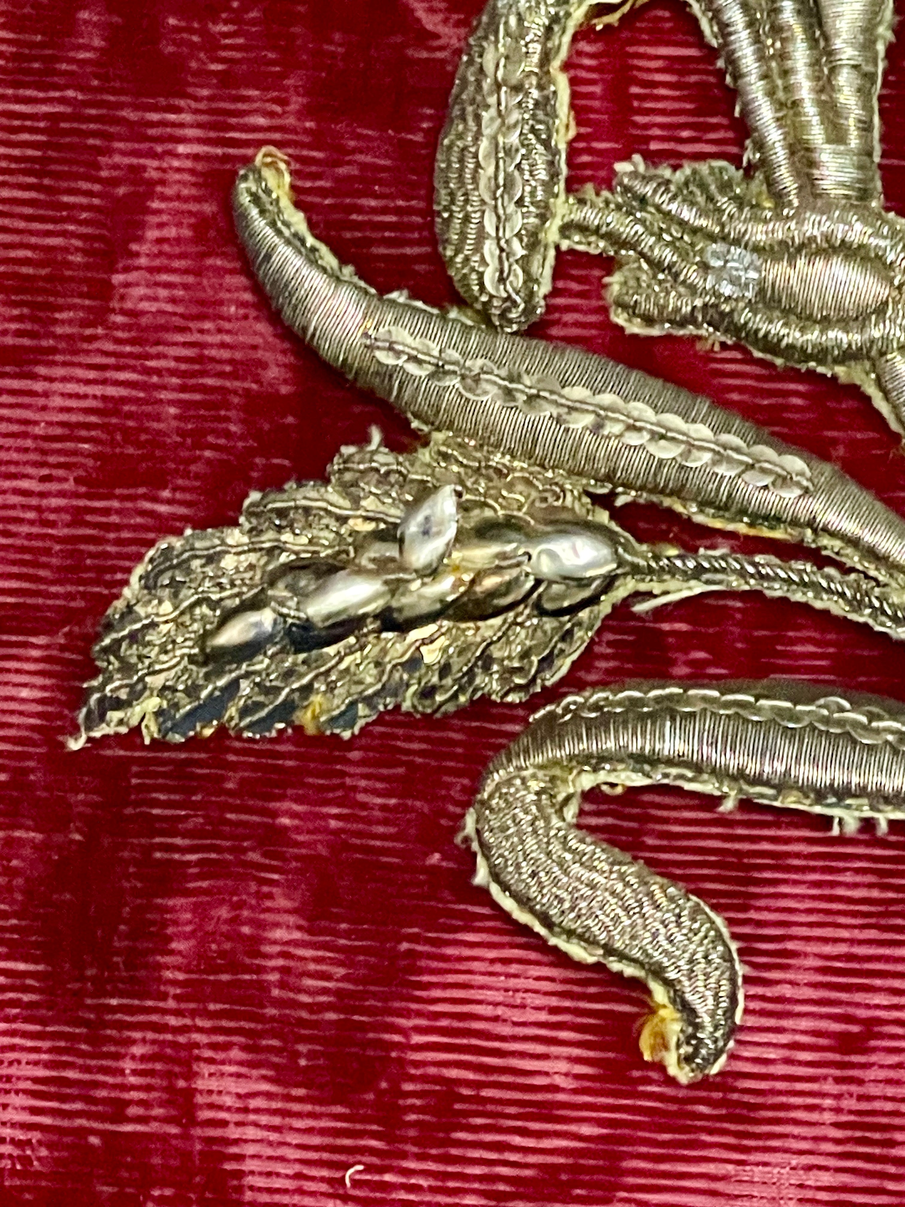 Antique Gold Metallic Embroidered Applique