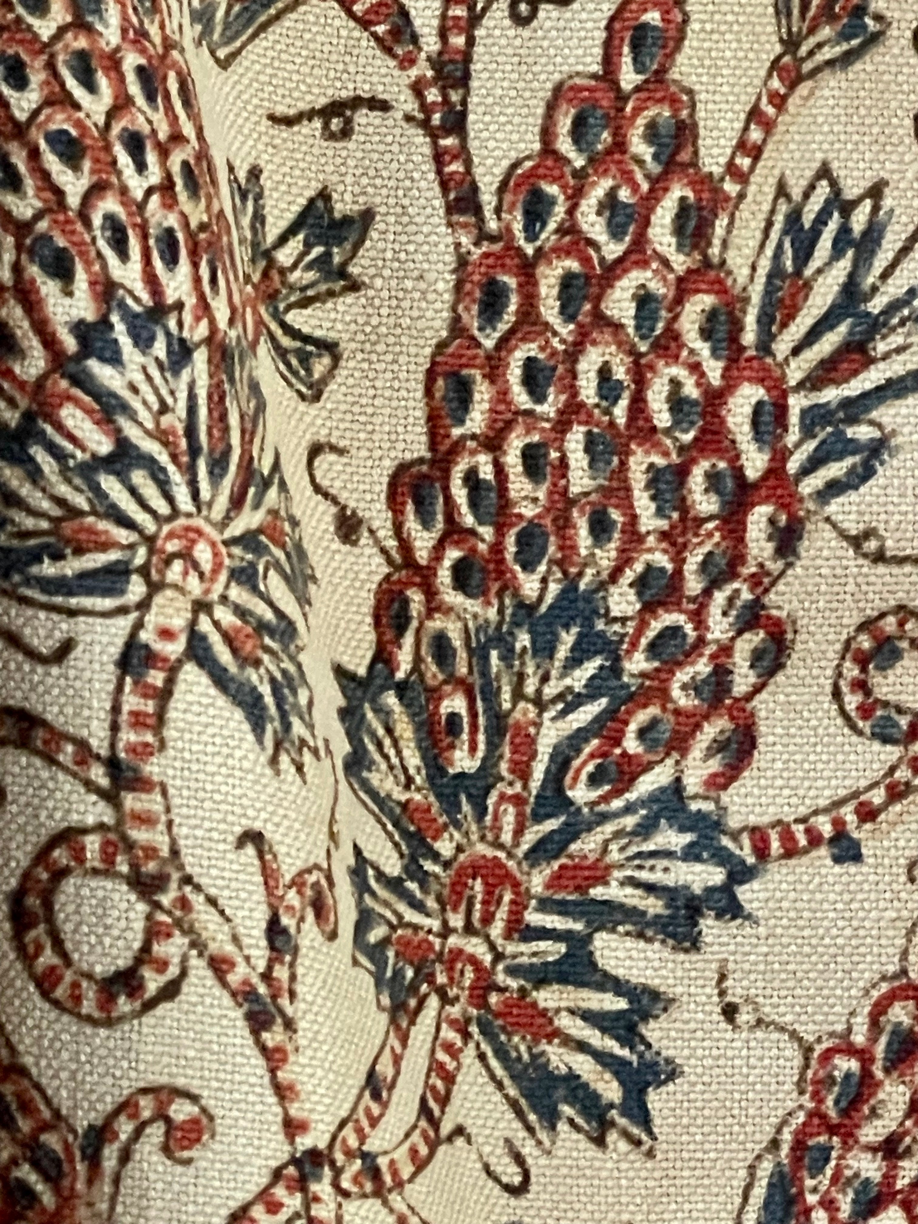 Antique Indo Persian Block Printed Kalamkari Curtains Panels