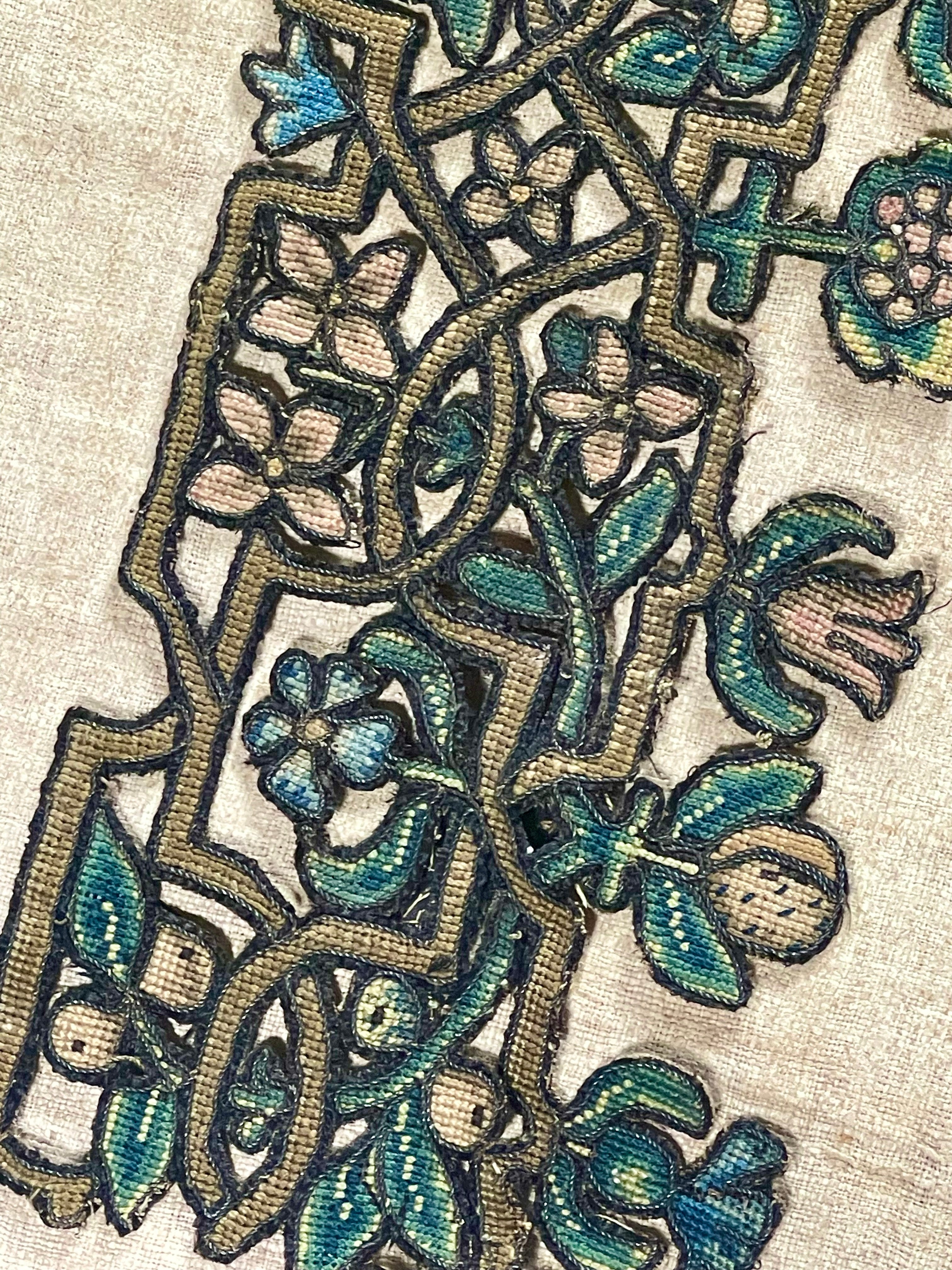 Elizabethan Needlework Panel Fruit Flowers