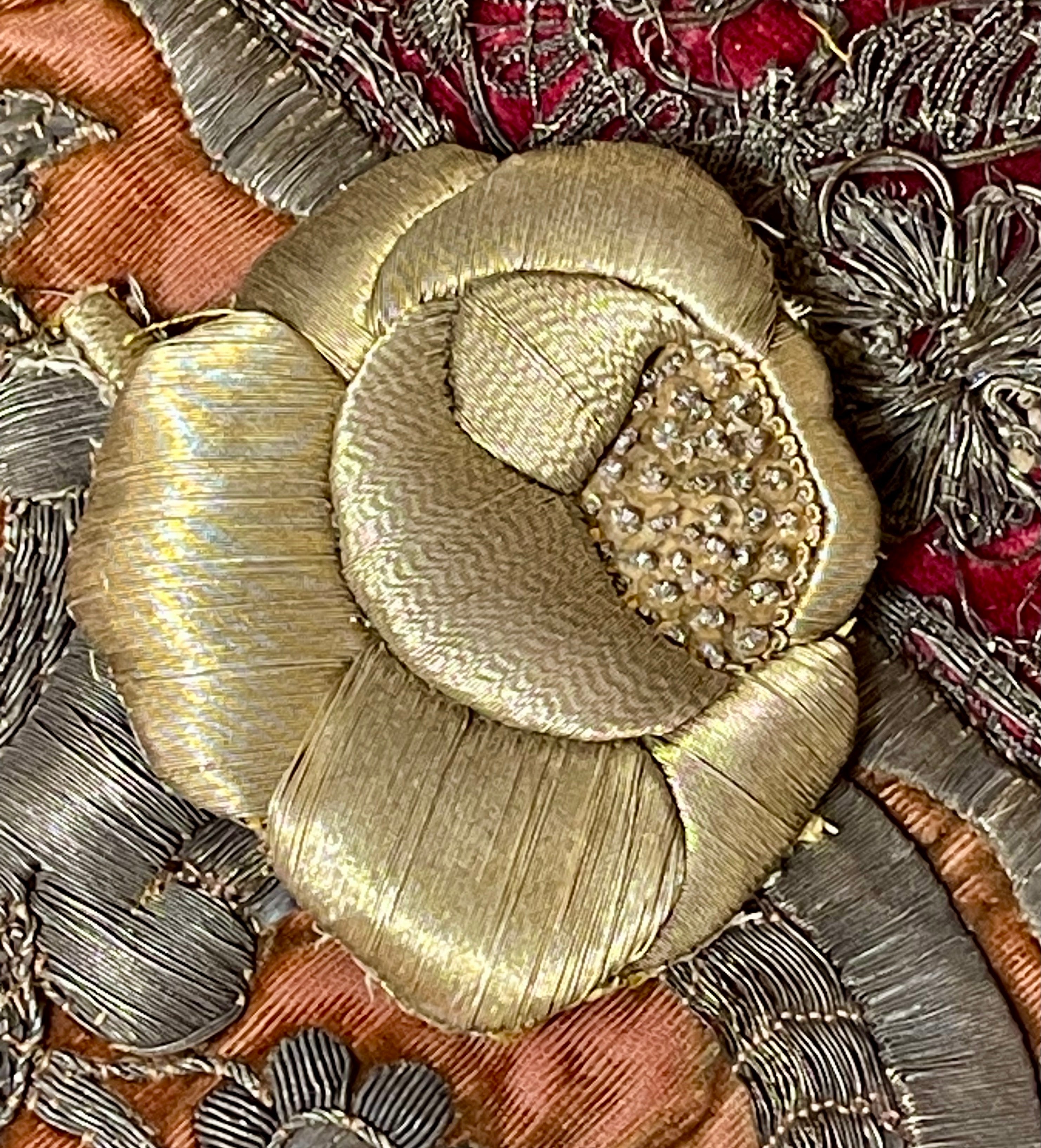 Antique Frency Gold Metallic Embroidered Rose