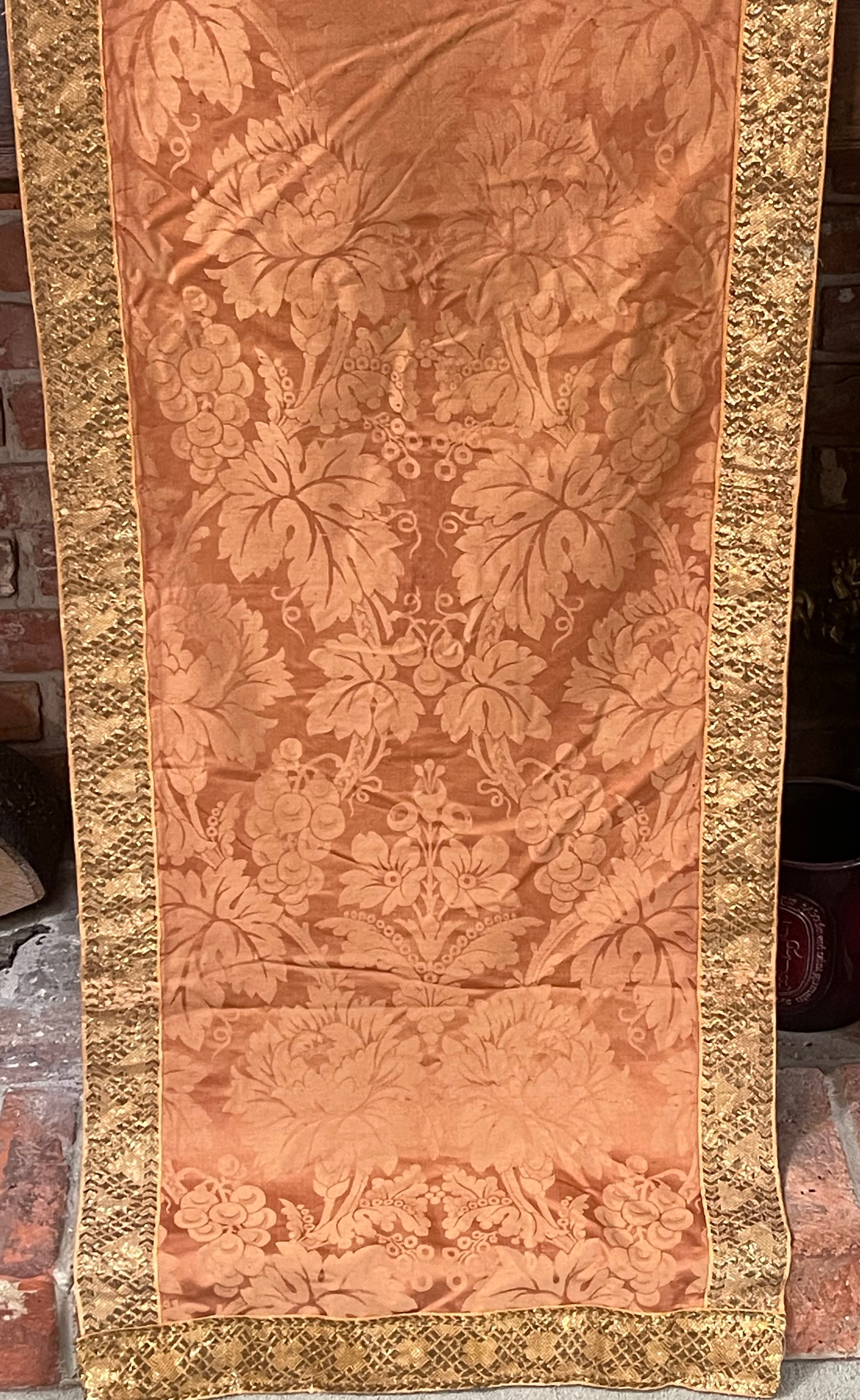 18th Century French Silk Damask Cover