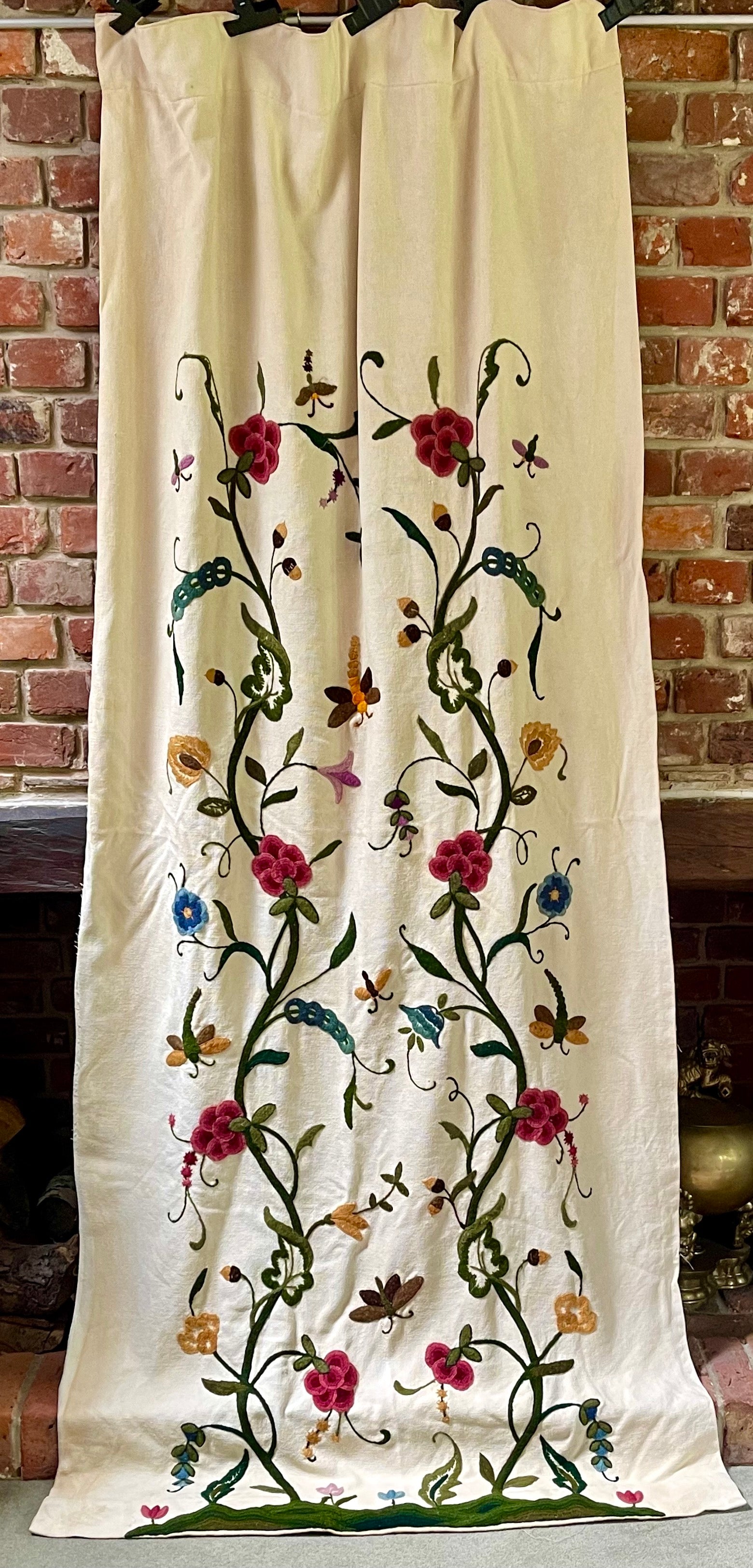 Crewelwork Tree of Life Panel Circa 1950