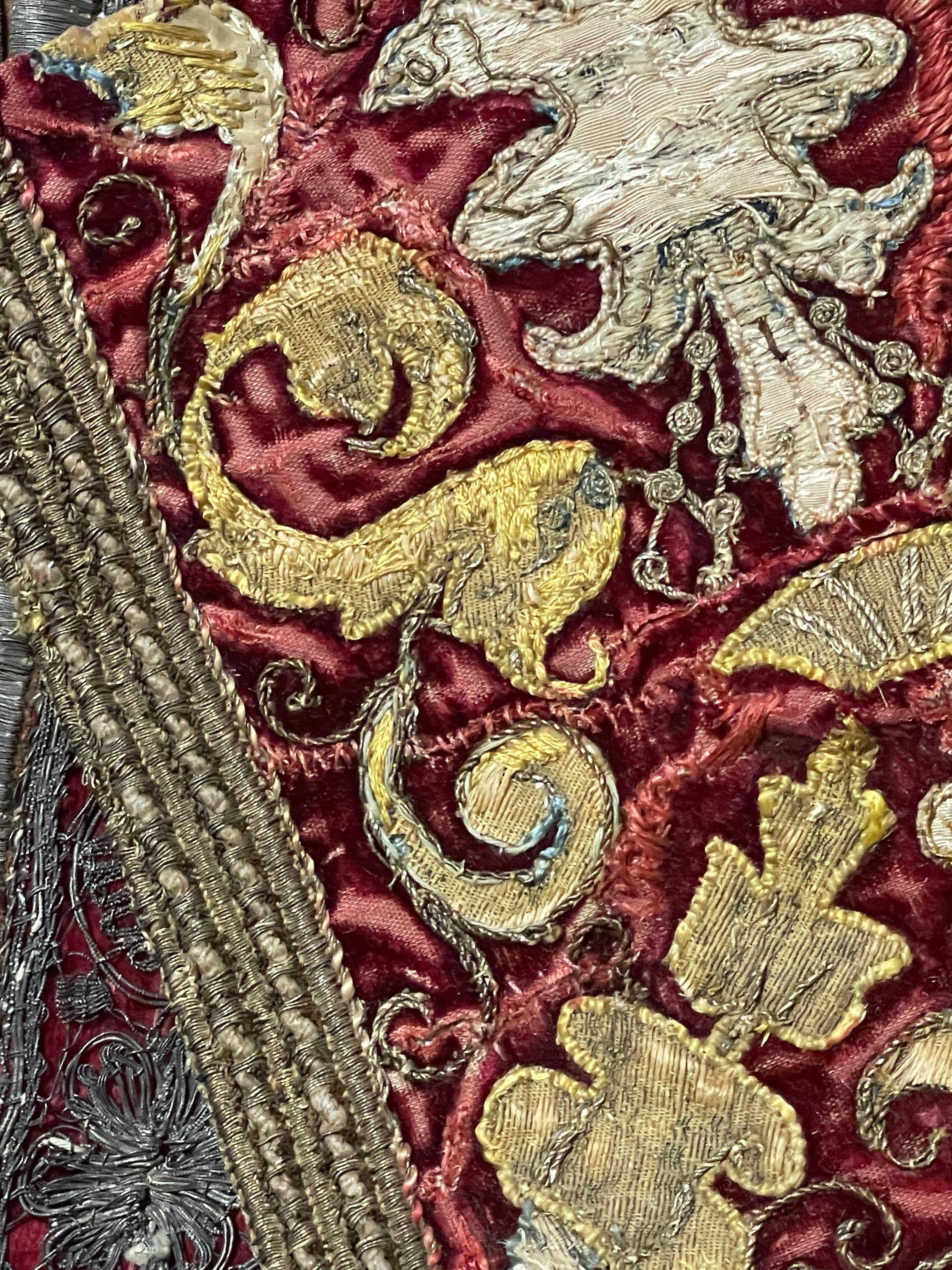 Circa 1620 Italian Embroidered Silk Velvet