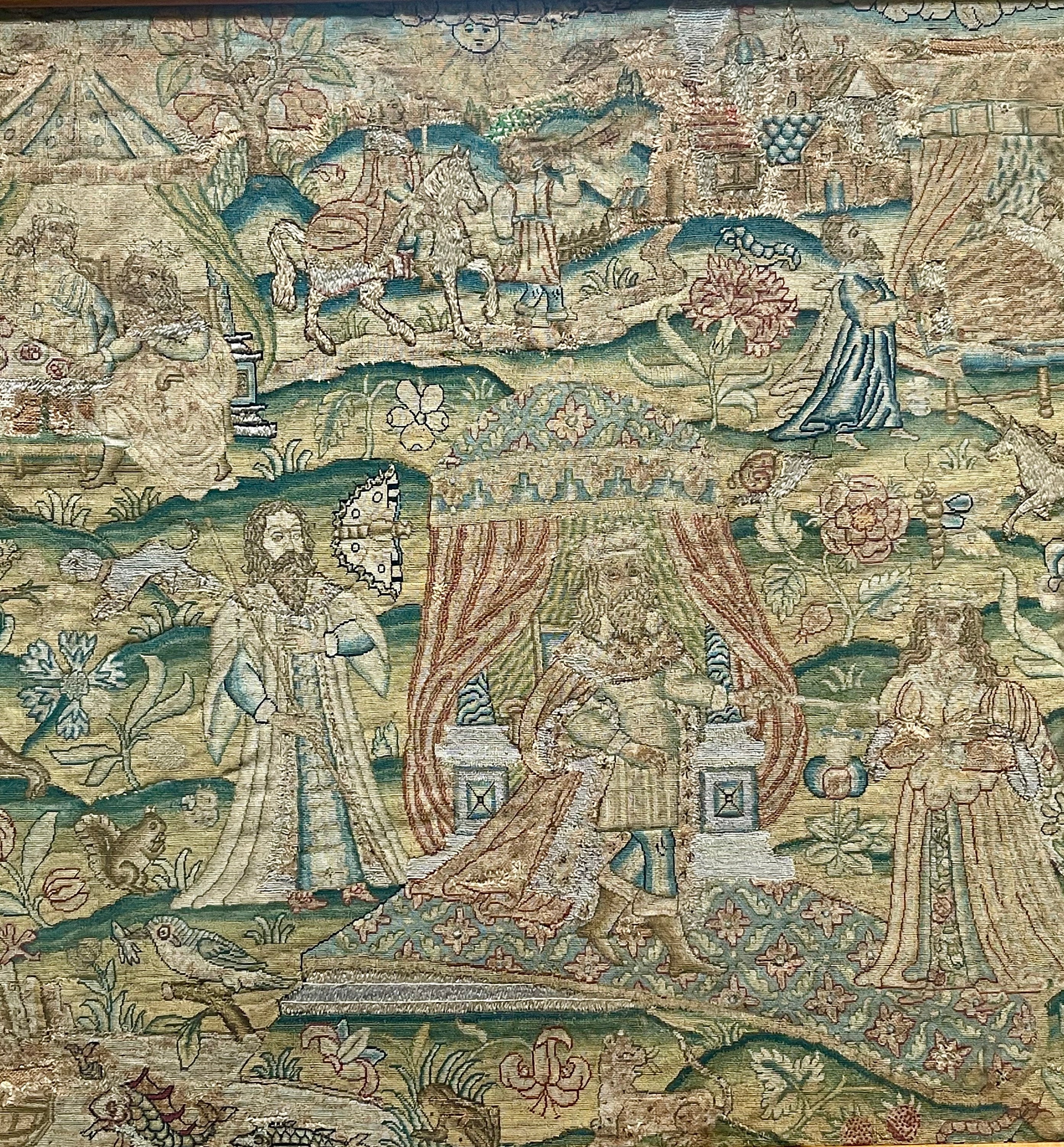 CharlesII Embroidery Queen Esther and King Ahasuerus