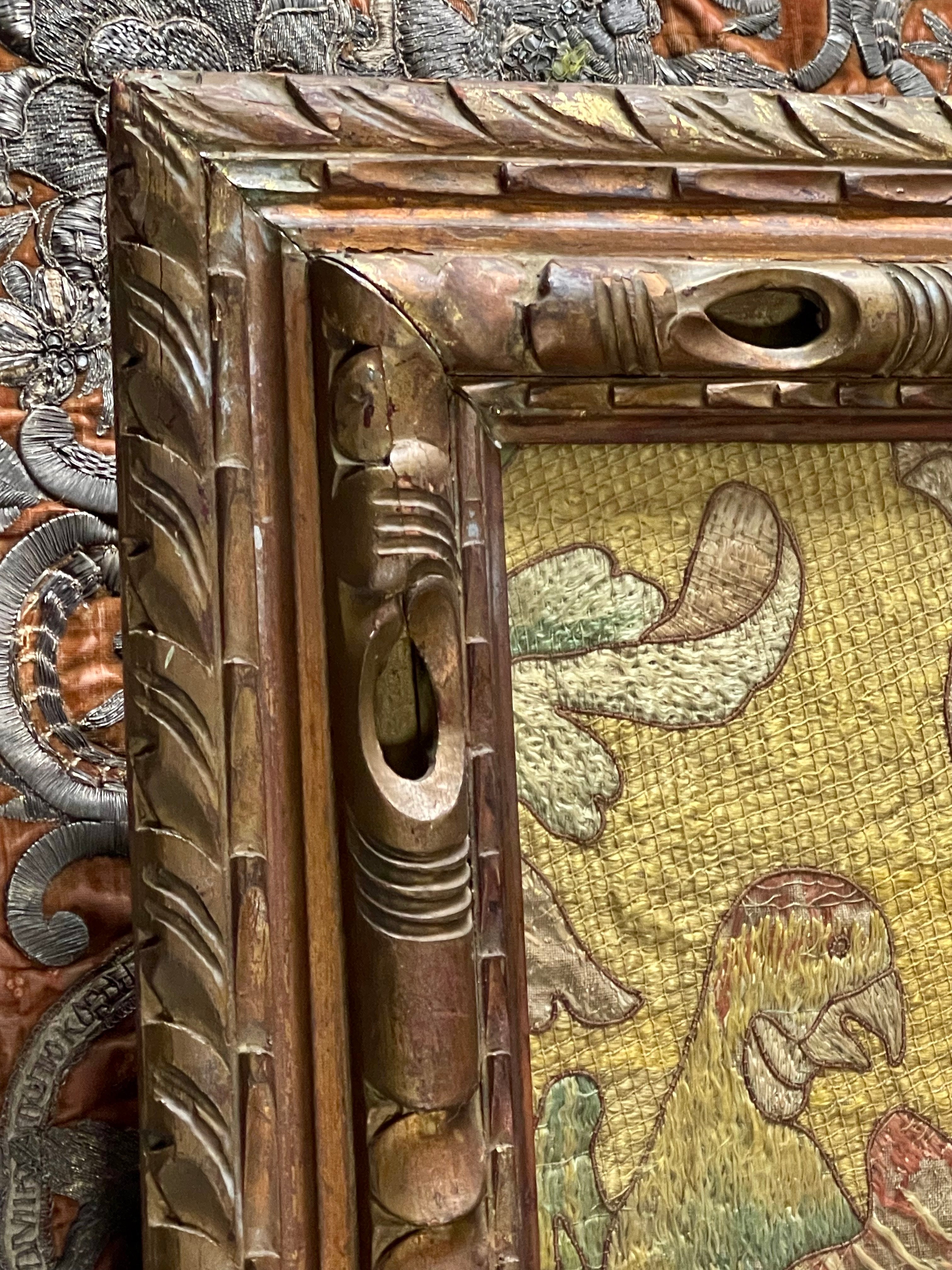 17th Century Italian Silk Floss Embroidery