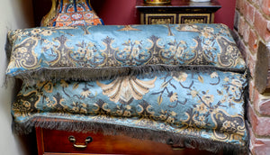 18th Century Ottoman Embroidery Bolster Pillows PAIR