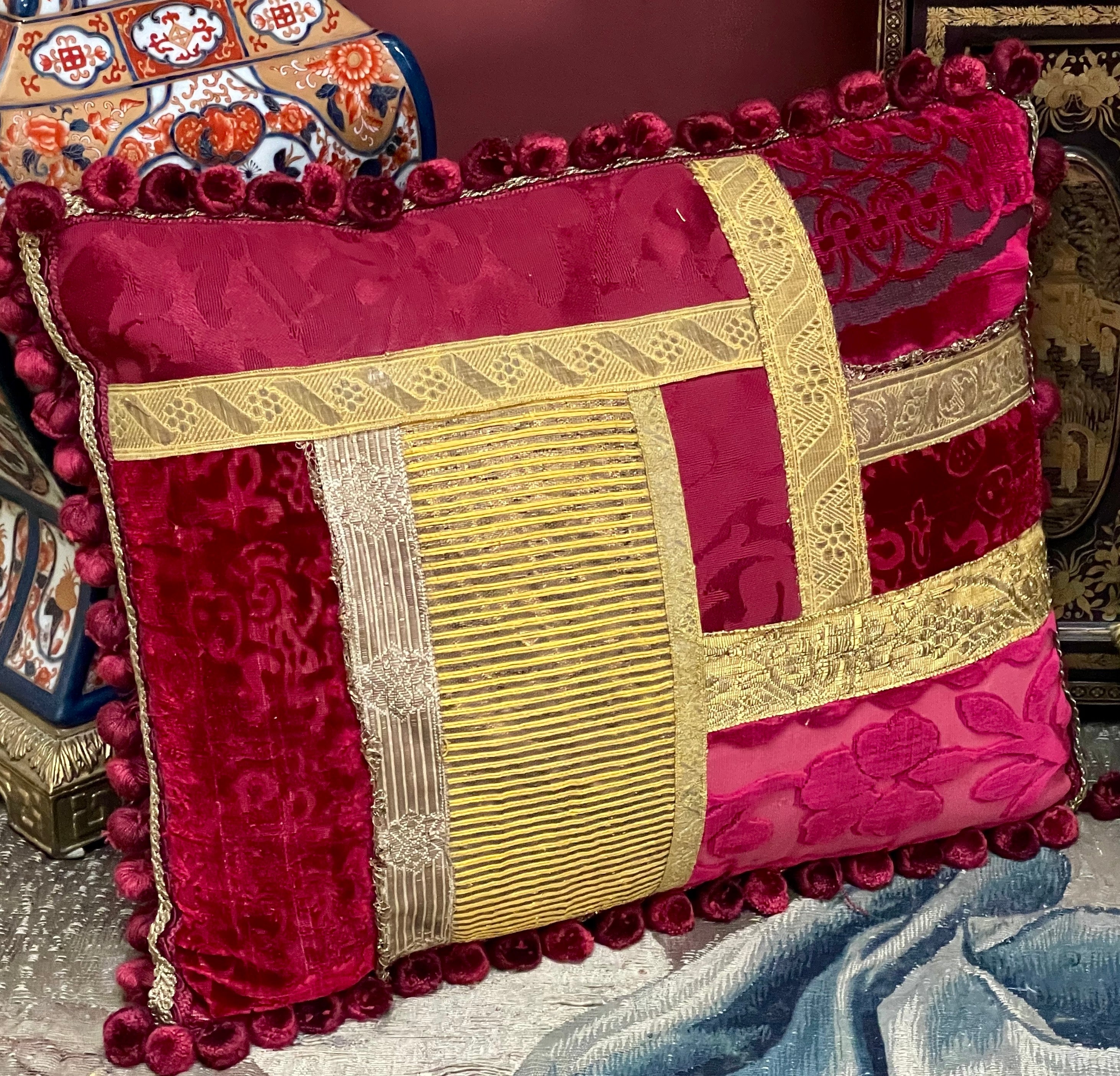 Bevilacqua Soprarizzo Silk Velvet Cushion