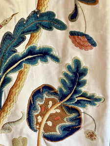 RESERVED FOR S  Antique English Crewelwork Curtains Tree of Life