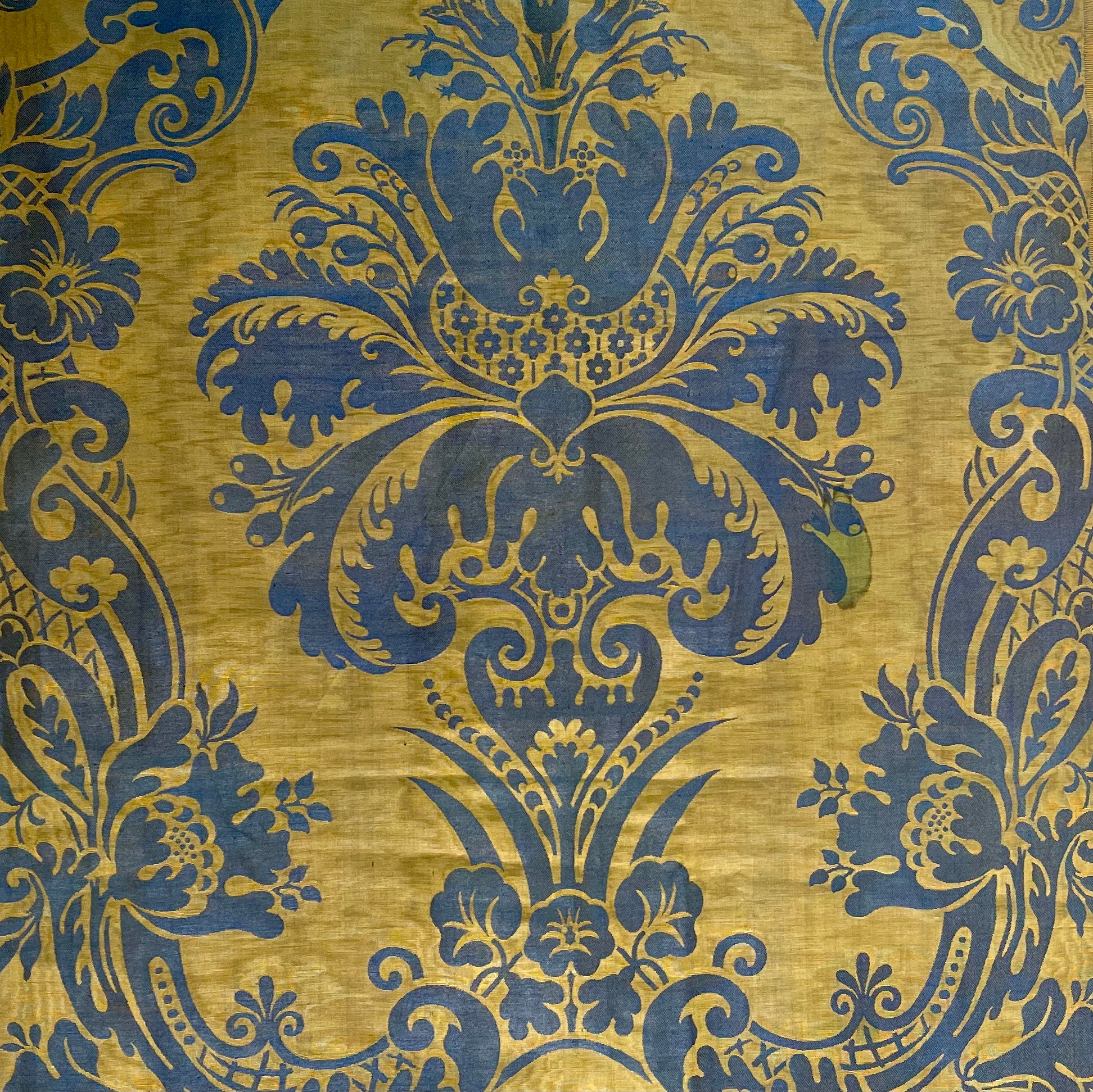 Antique French Lyon Silk Damask