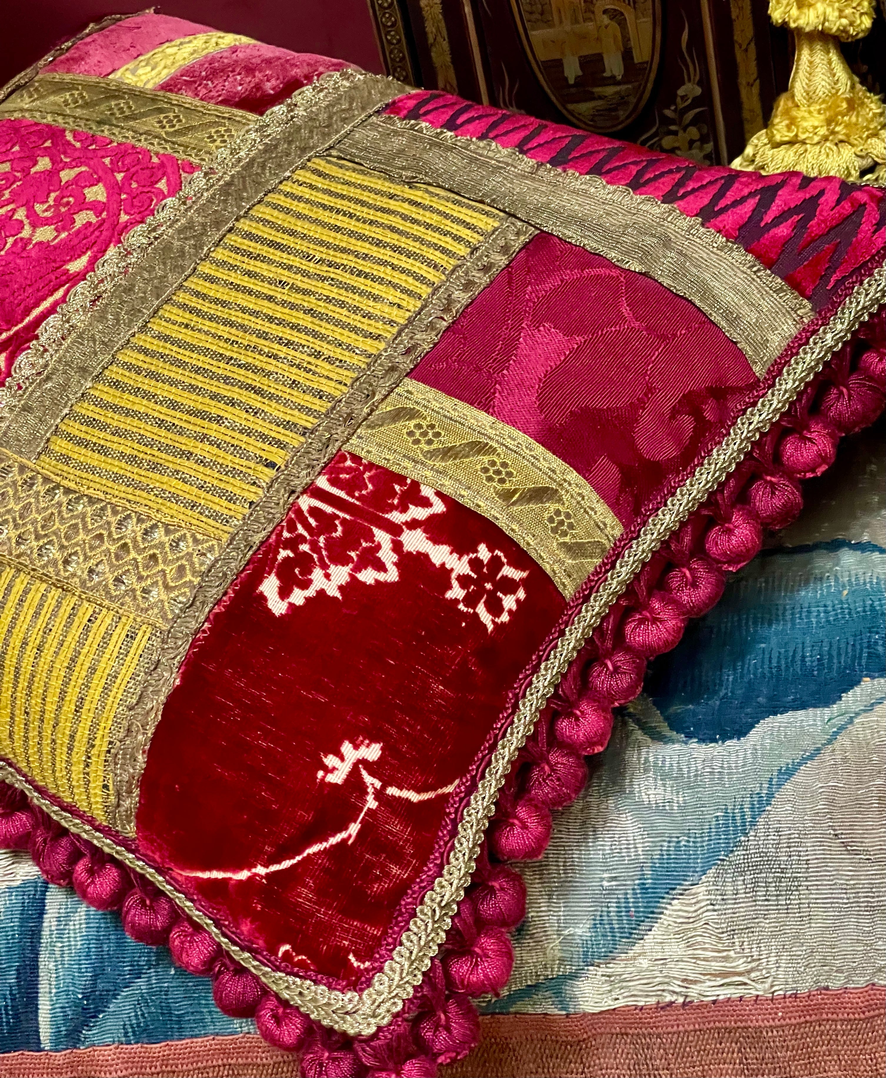 Bespoke Hand Made Pillow Bevilacqua Silk Velvets