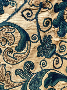 17th Century English Crewelwork Bed Cover