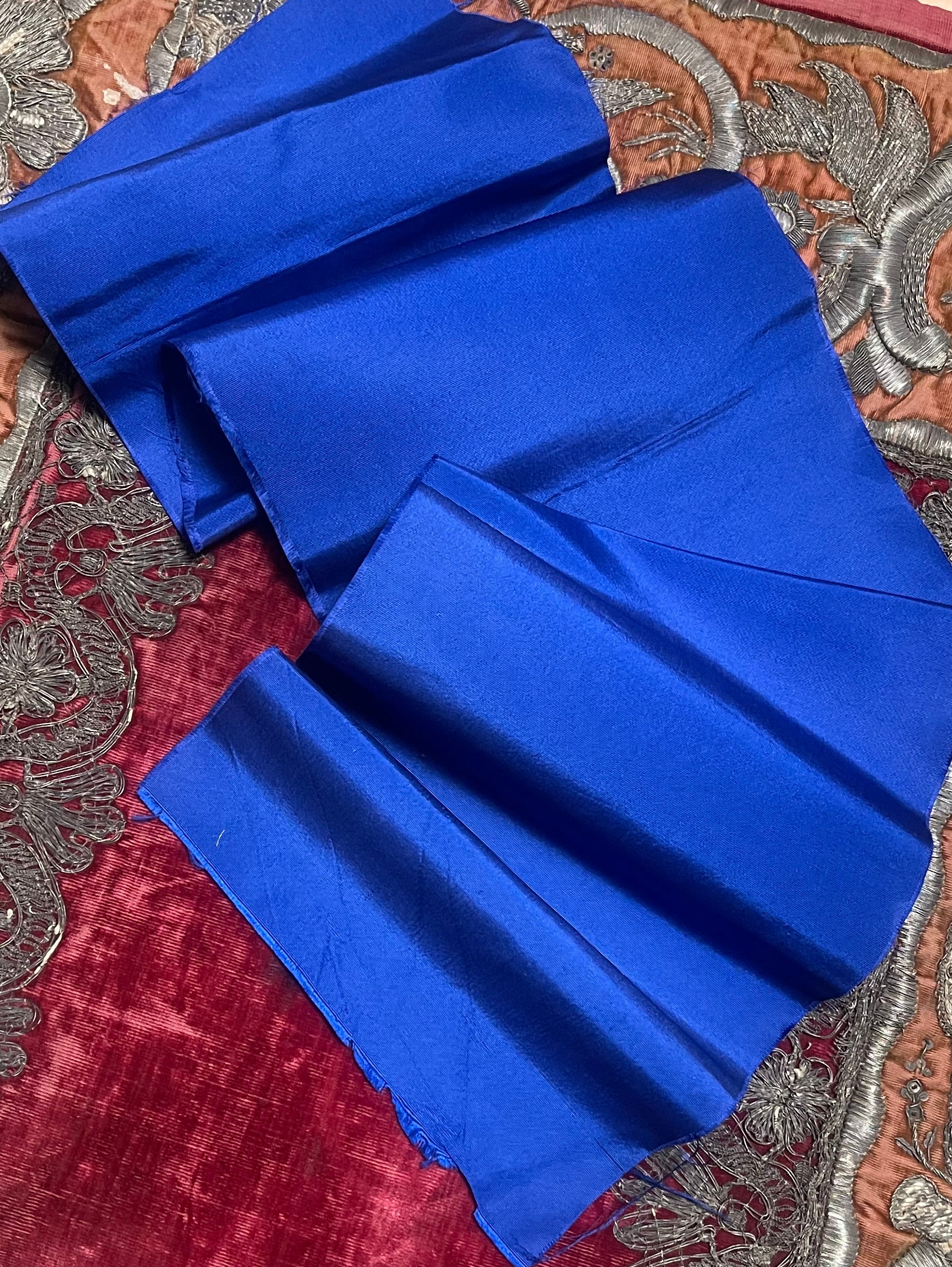 Antique Blue Silk Panel
